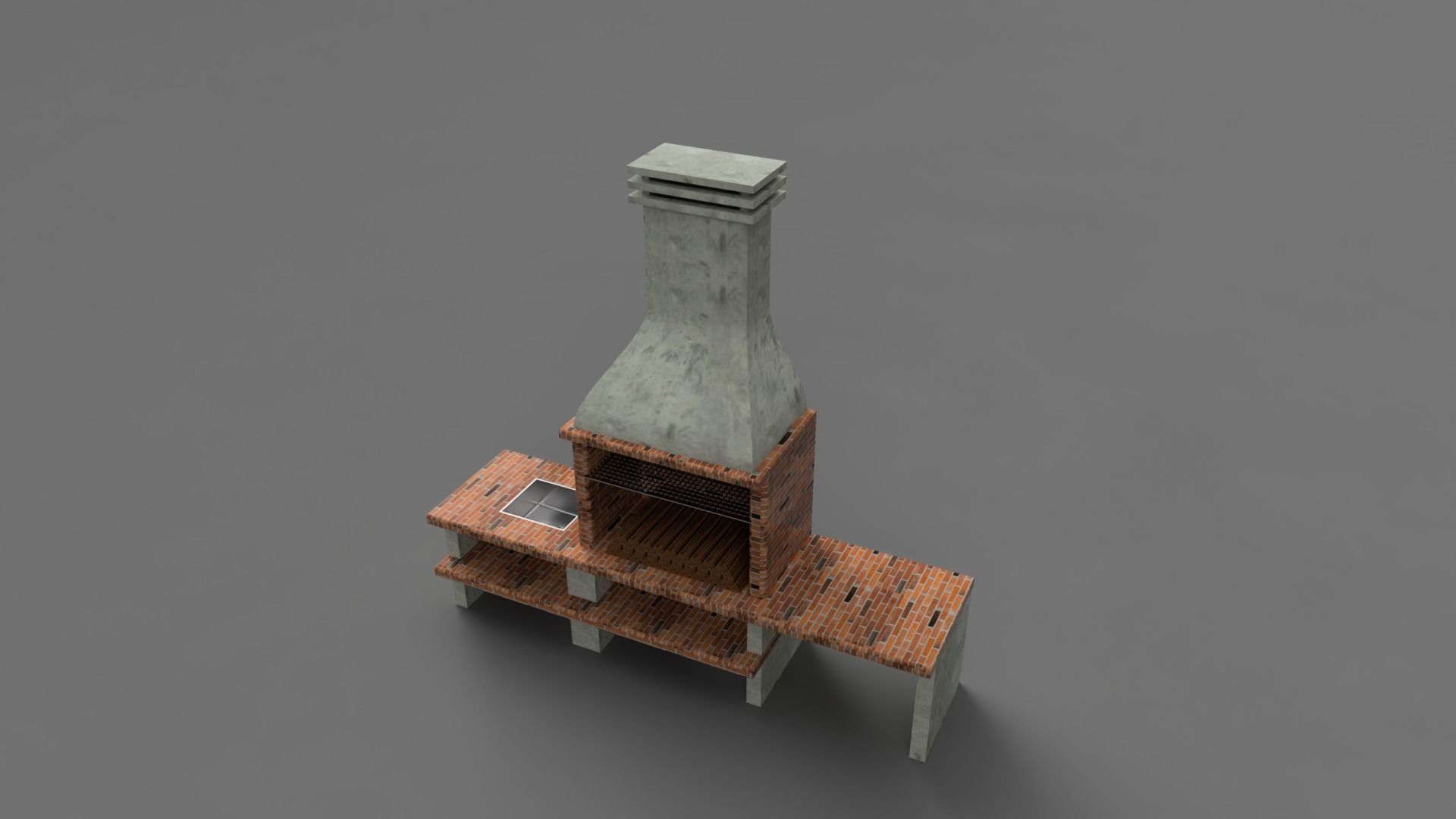 Grill Low-poly 3D model_3