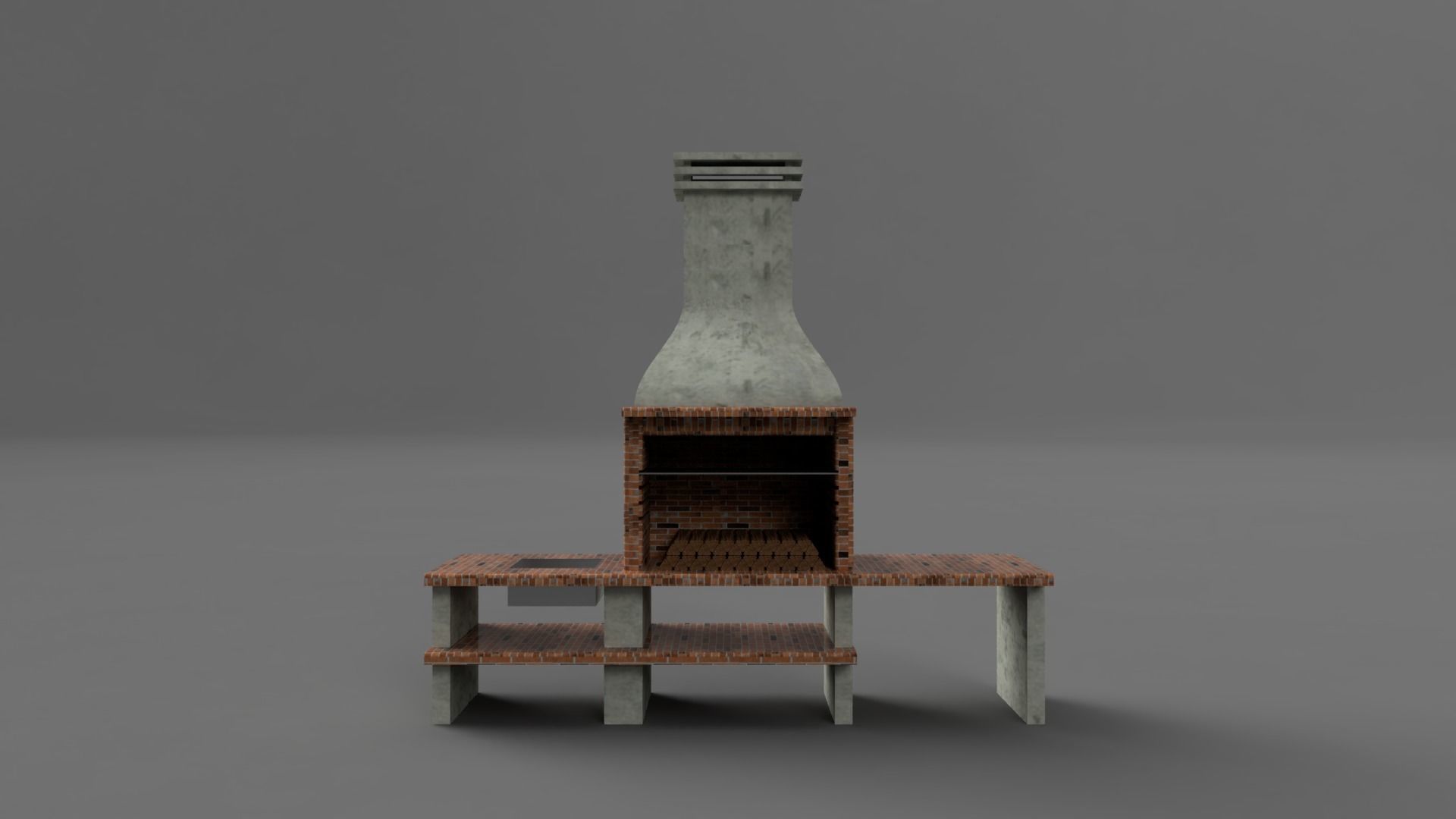 Grill Low-poly 3D model_1