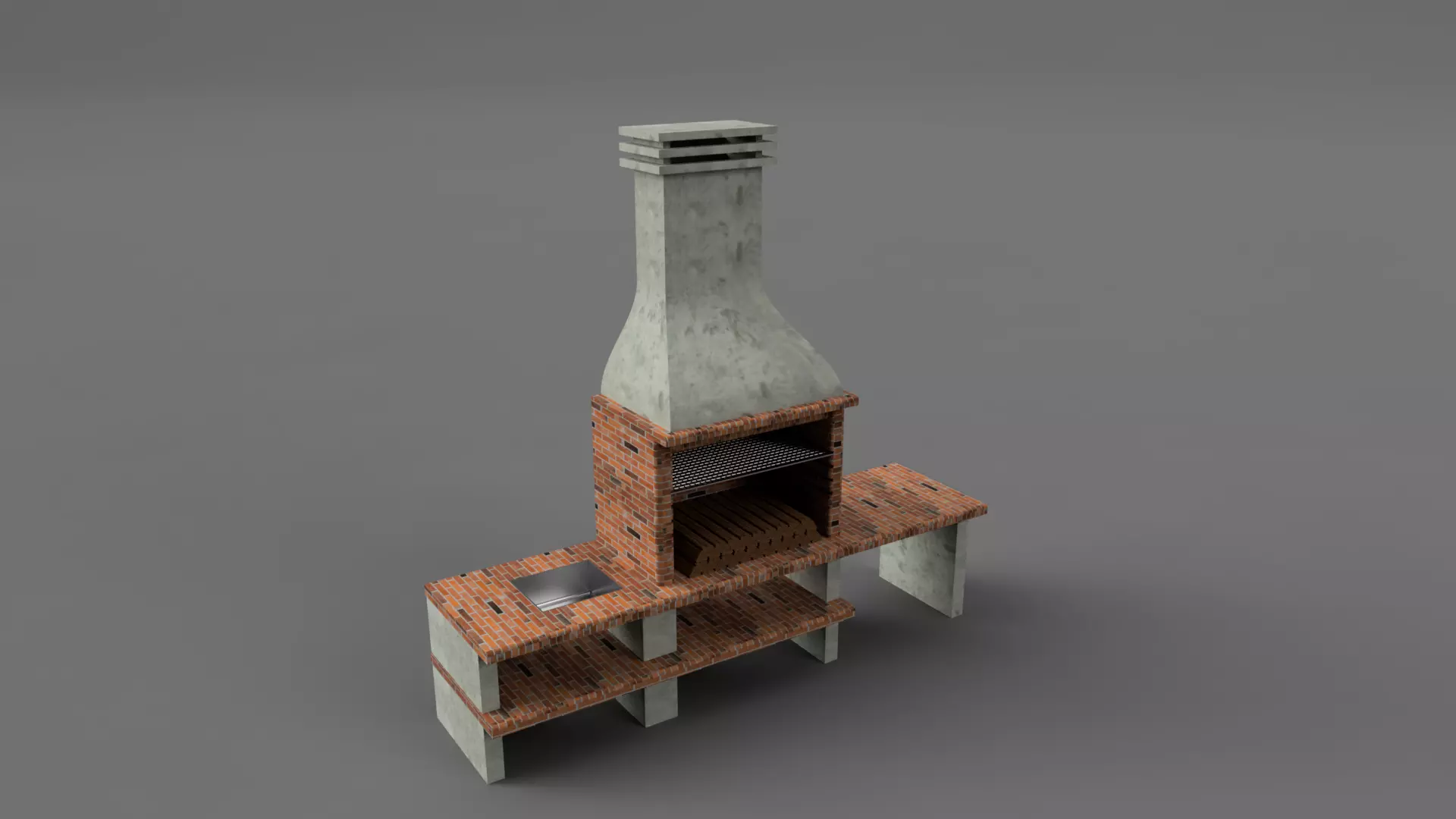 Grill Low-poly 3D model_0