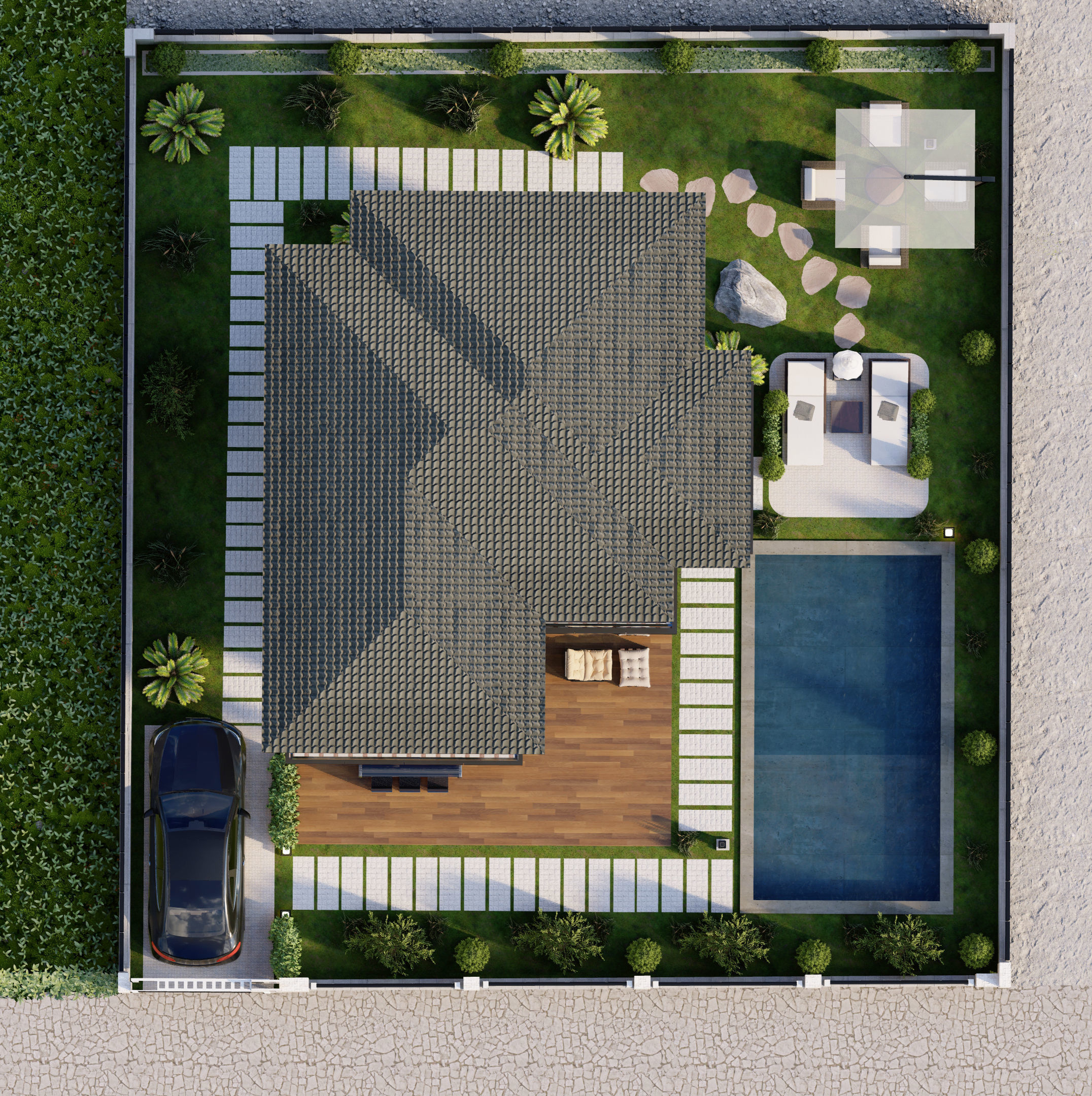 modern villa code 62 3D model_3