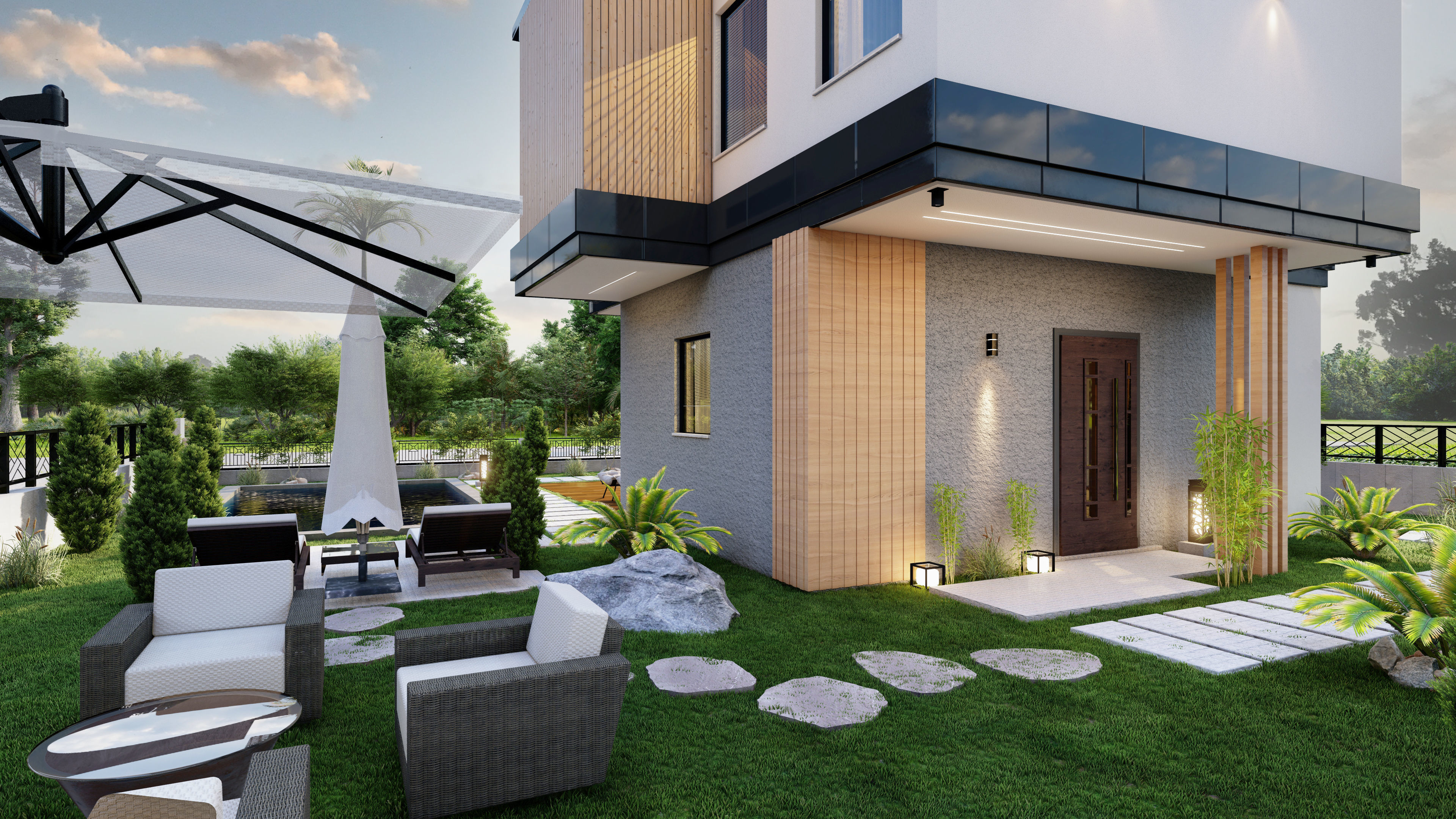 modern villa code 62 3D model_4