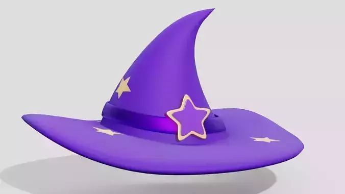 Lilac wizard hat with golden star 