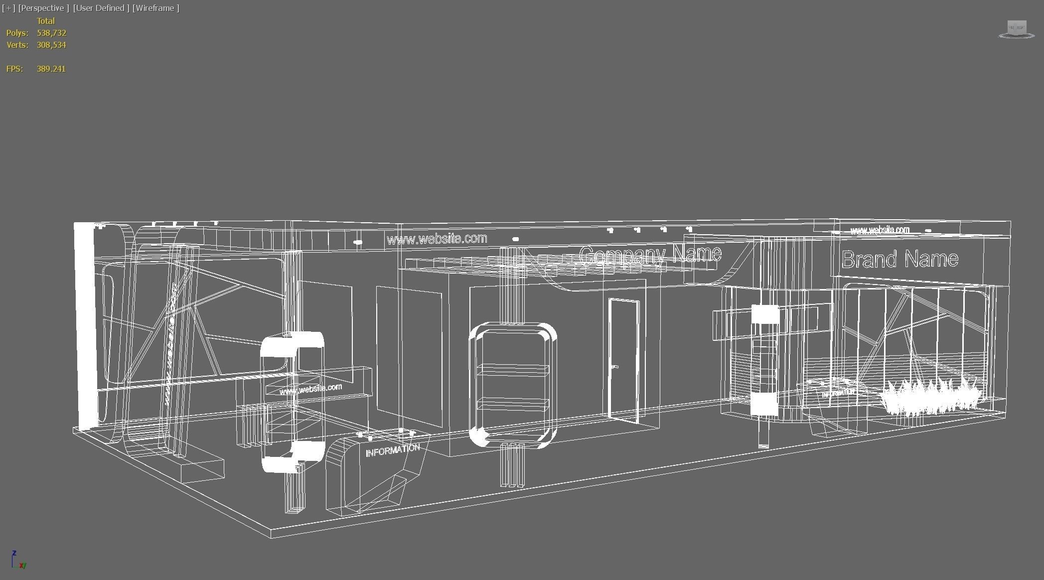 exhibition 3d Low-poly 3D model_13