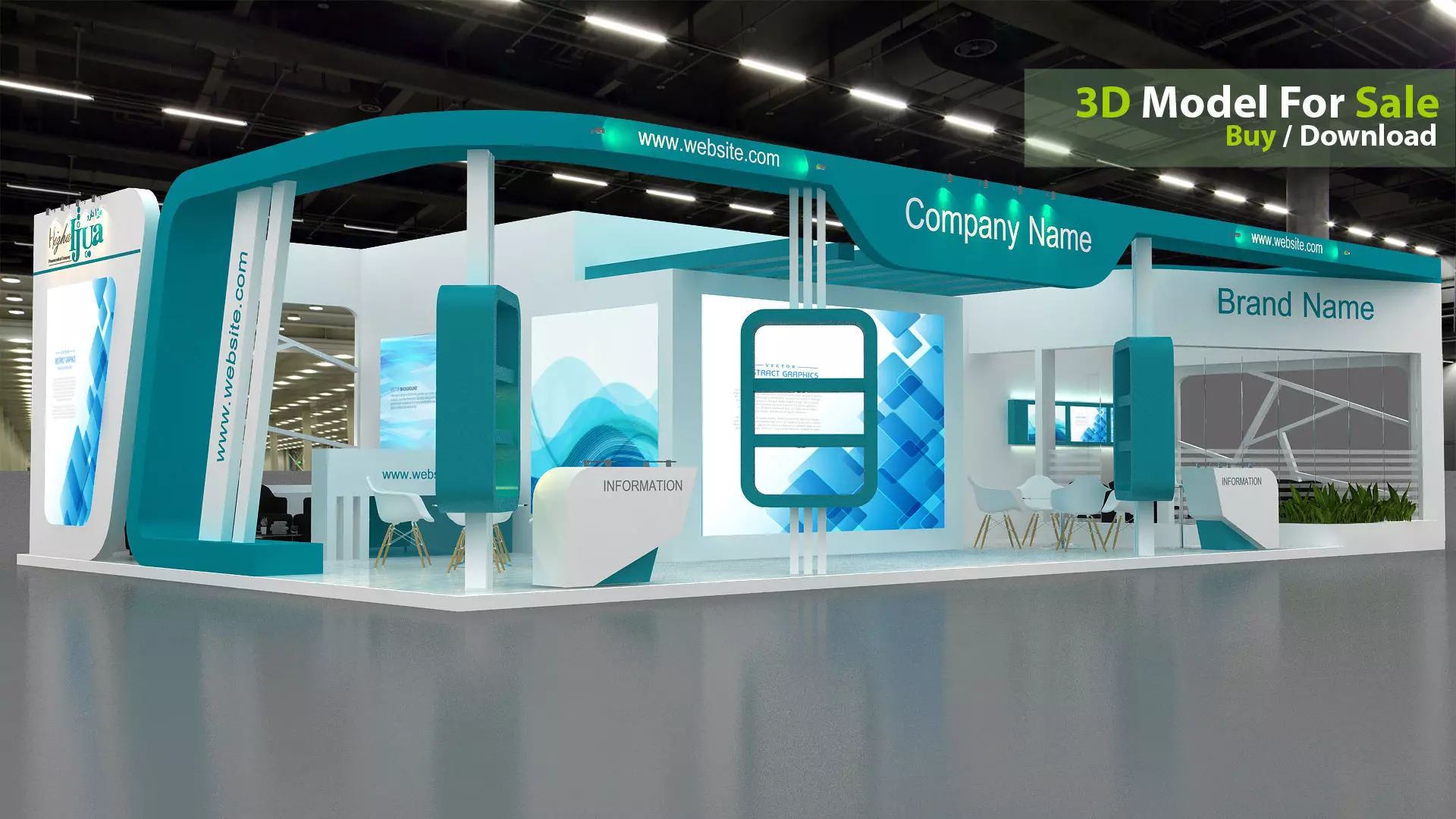 exhibition 3d Low-poly 3D model_1