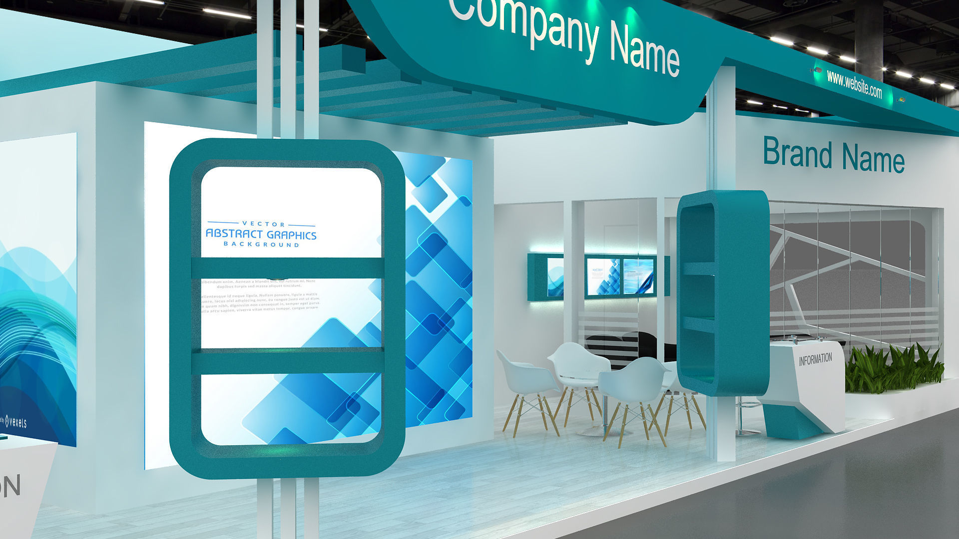 exhibition 3d Low-poly 3D model_12