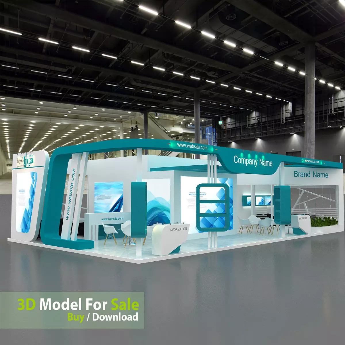exhibition 3d Low-poly 3D model_3