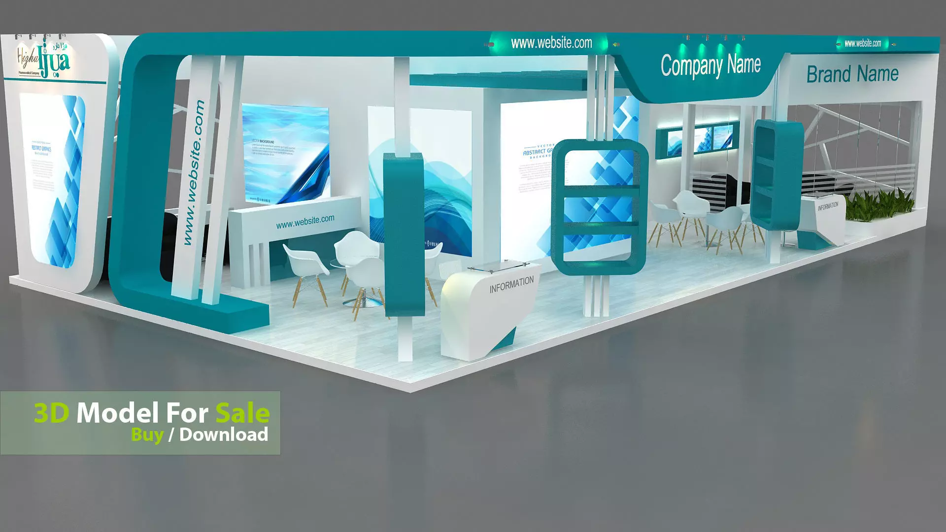 exhibition 3d Low-poly 3D model_0