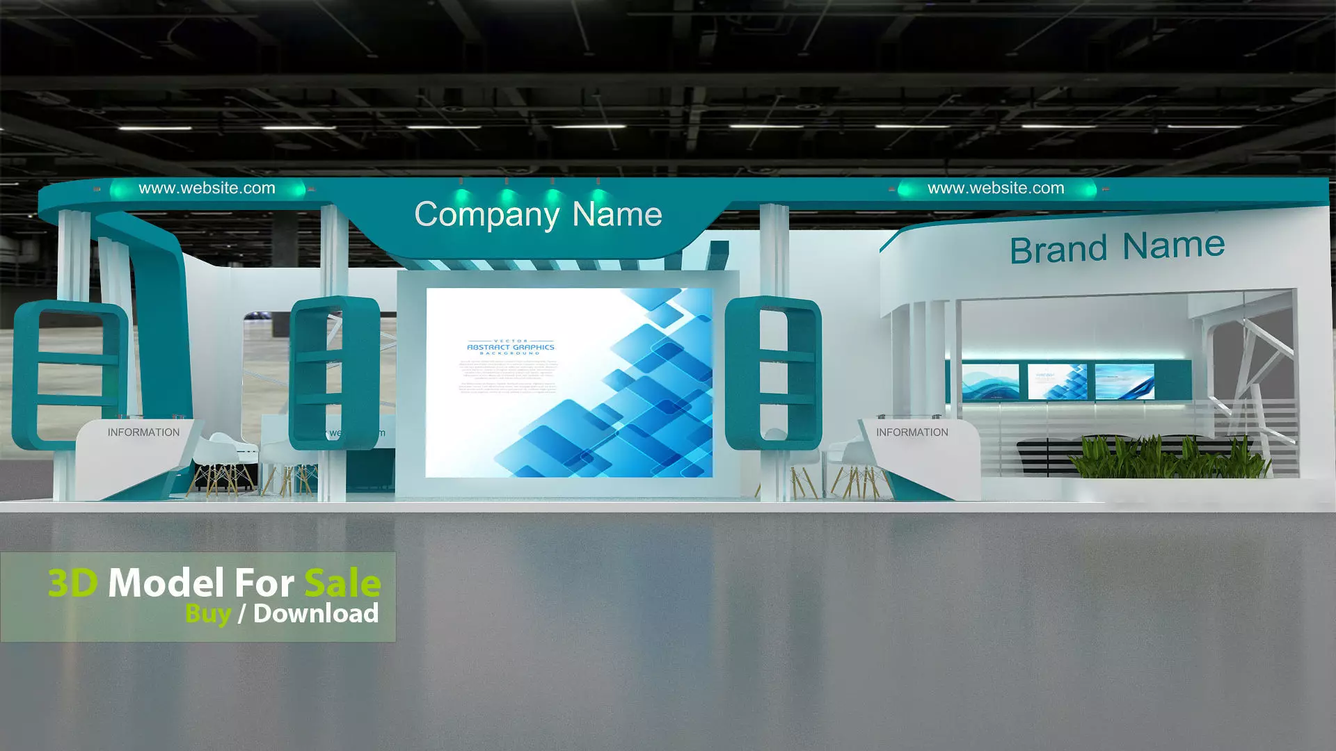 exhibition 3d Low-poly 3D model_2