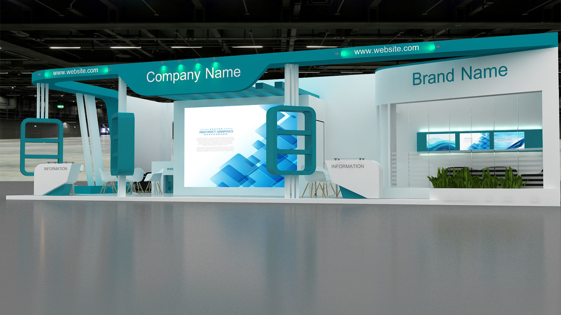 exhibition 3d Low-poly 3D model_8