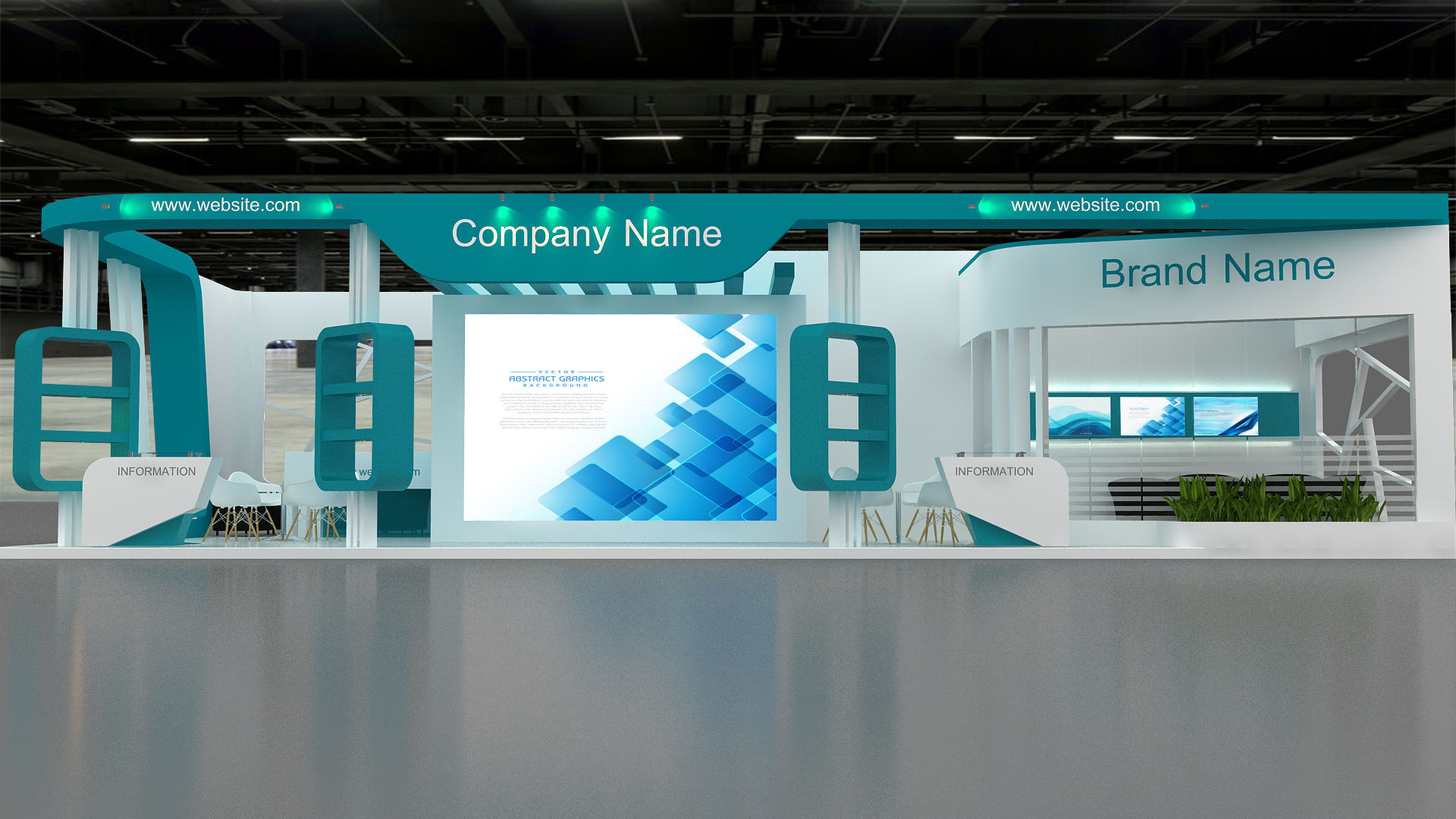 exhibition 3d Low-poly 3D model_7