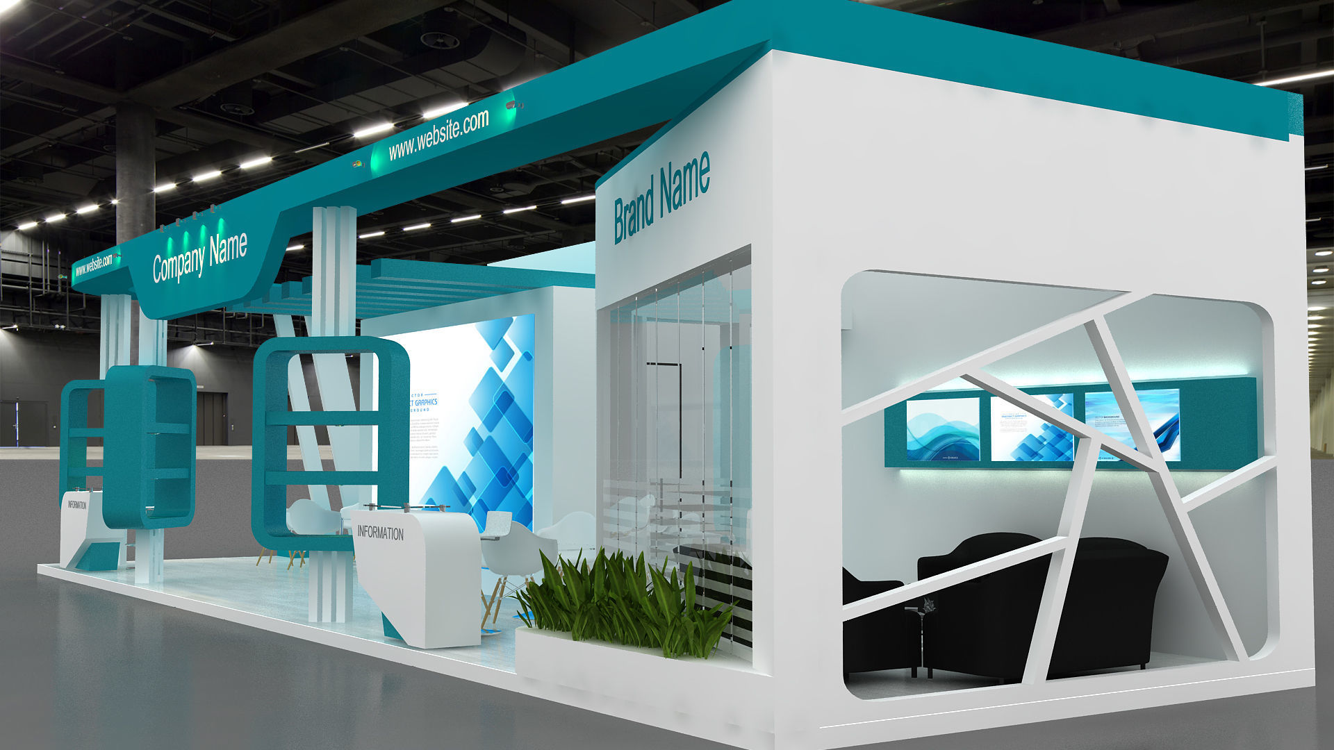 exhibition 3d Low-poly 3D model_9