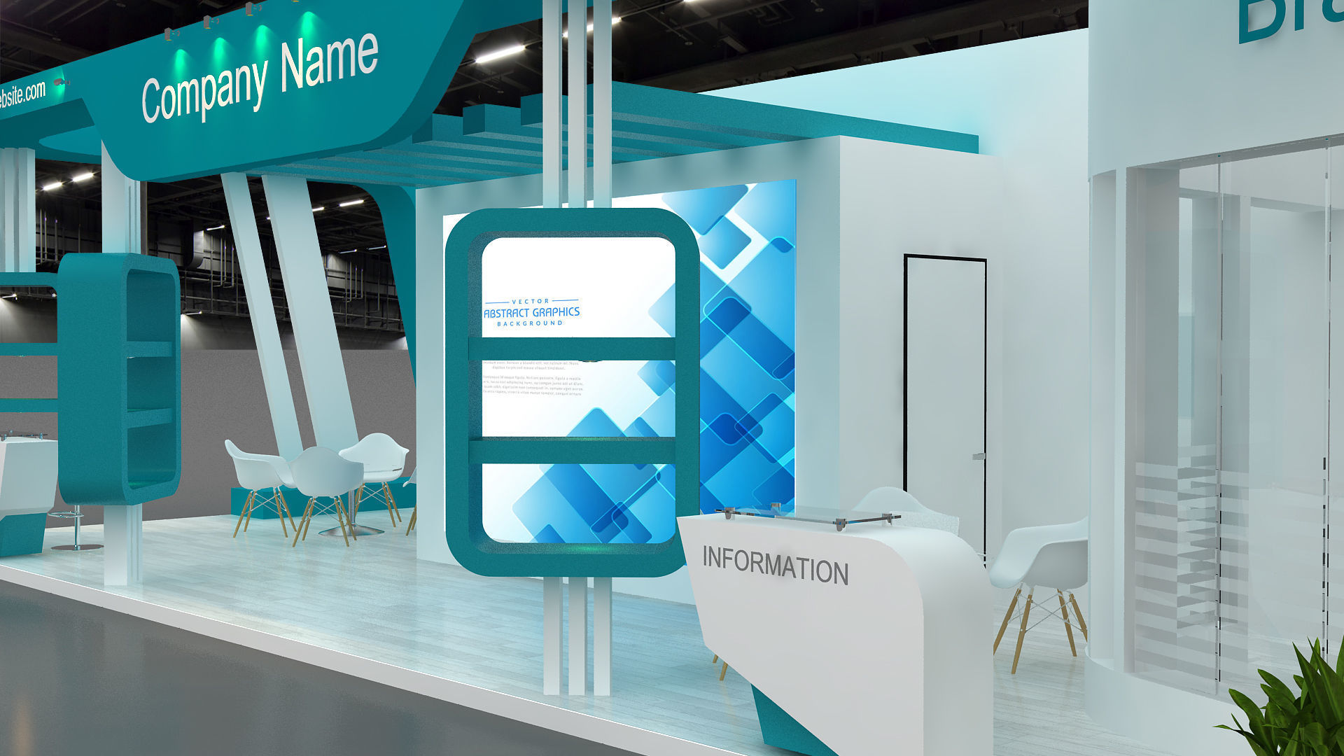 exhibition 3d Low-poly 3D model_11