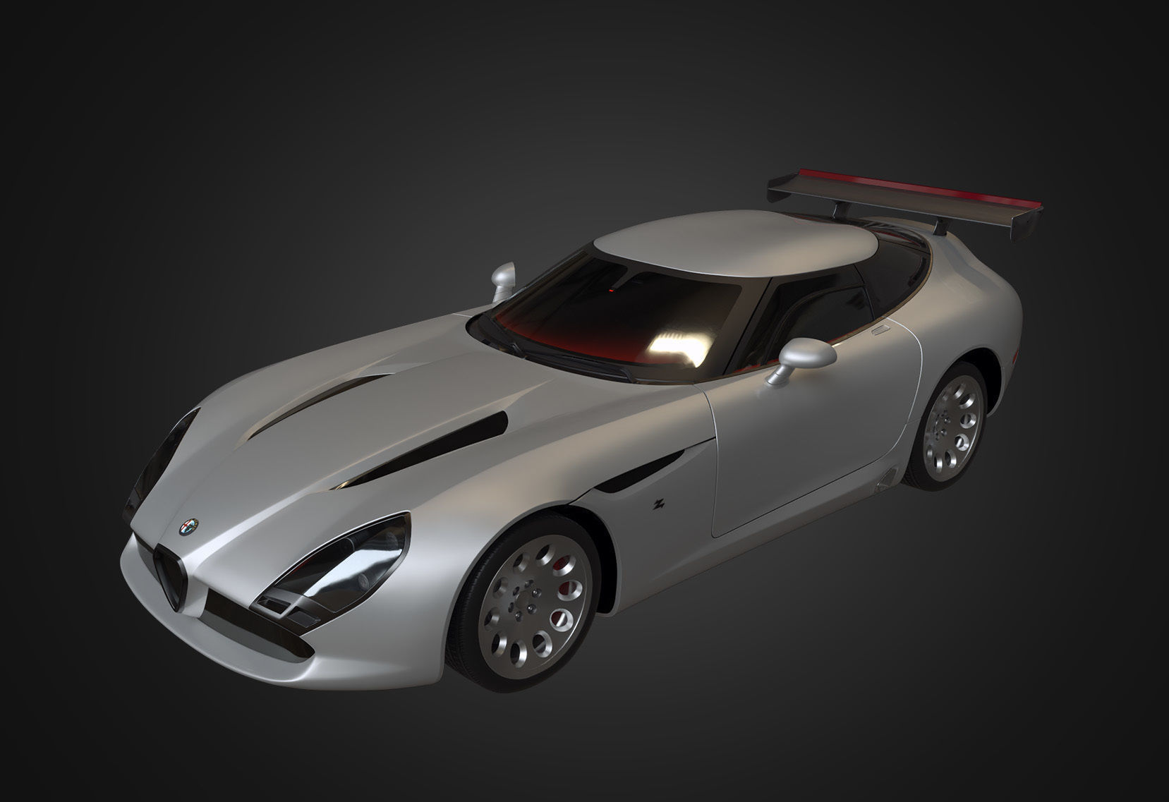 Alfa Romeo TZ3 Stradale Zagato 2011  Low-poly 3D model_4