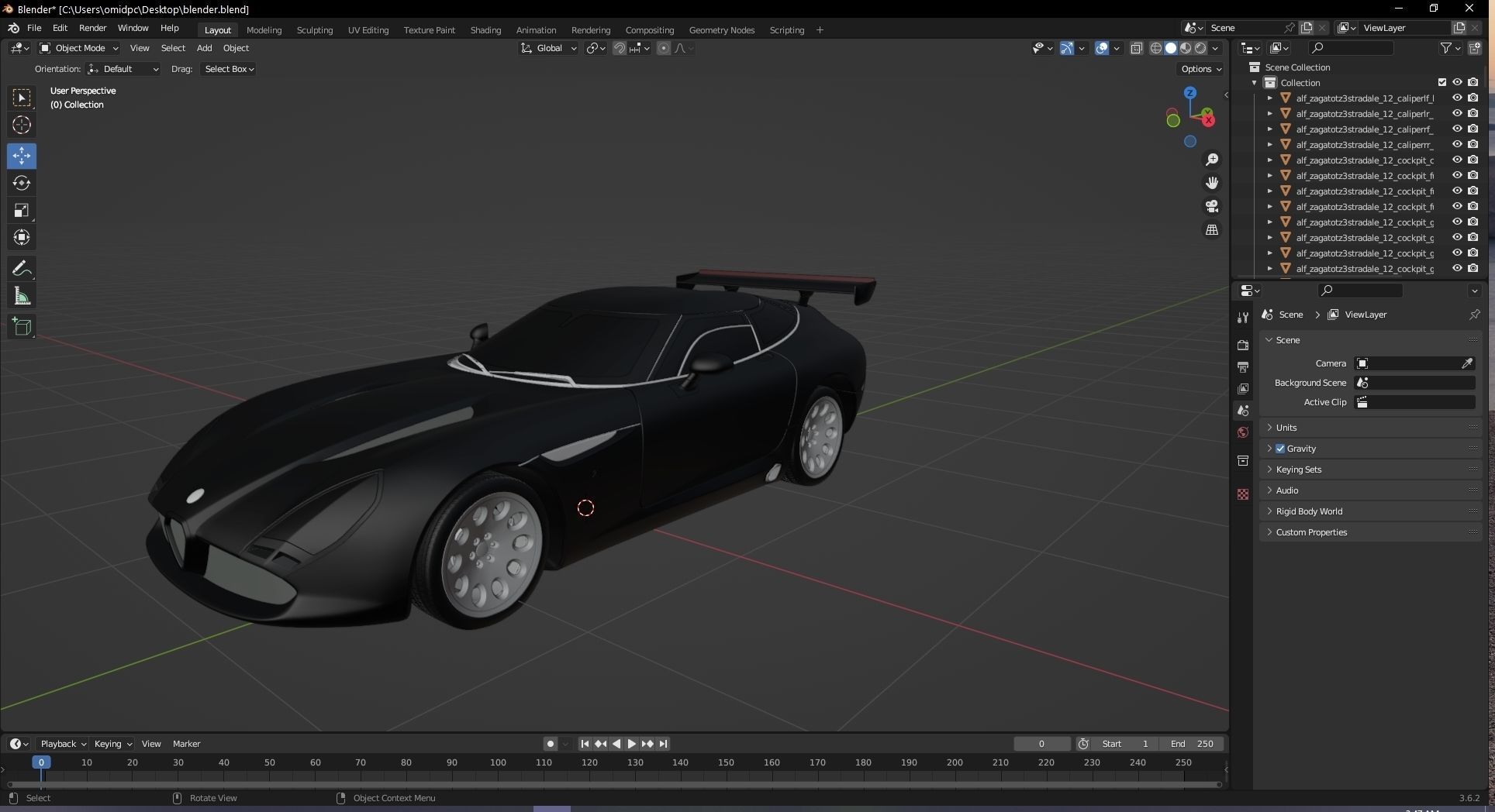 Alfa Romeo TZ3 Stradale Zagato 2011  Low-poly 3D model_25