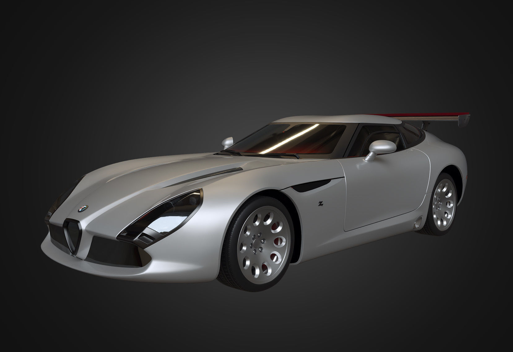 Alfa Romeo TZ3 Stradale Zagato 2011  Low-poly 3D model_2