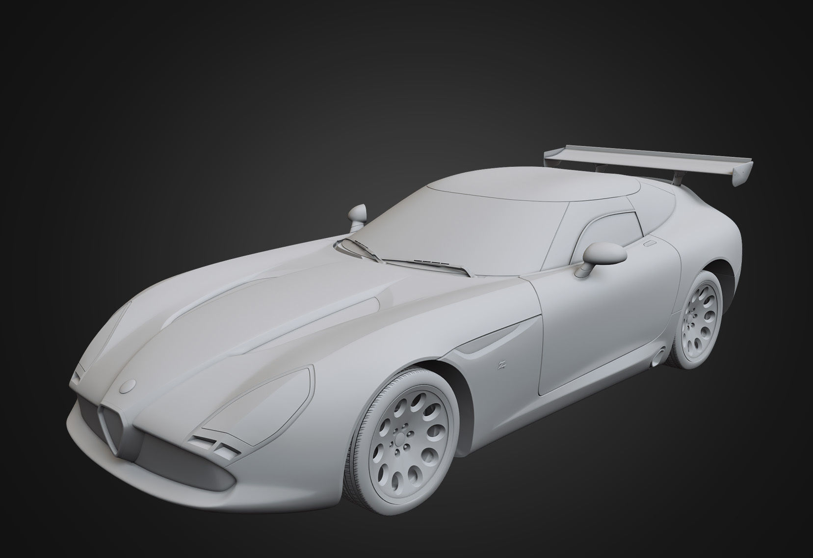Alfa Romeo TZ3 Stradale Zagato 2011  Low-poly 3D model_14