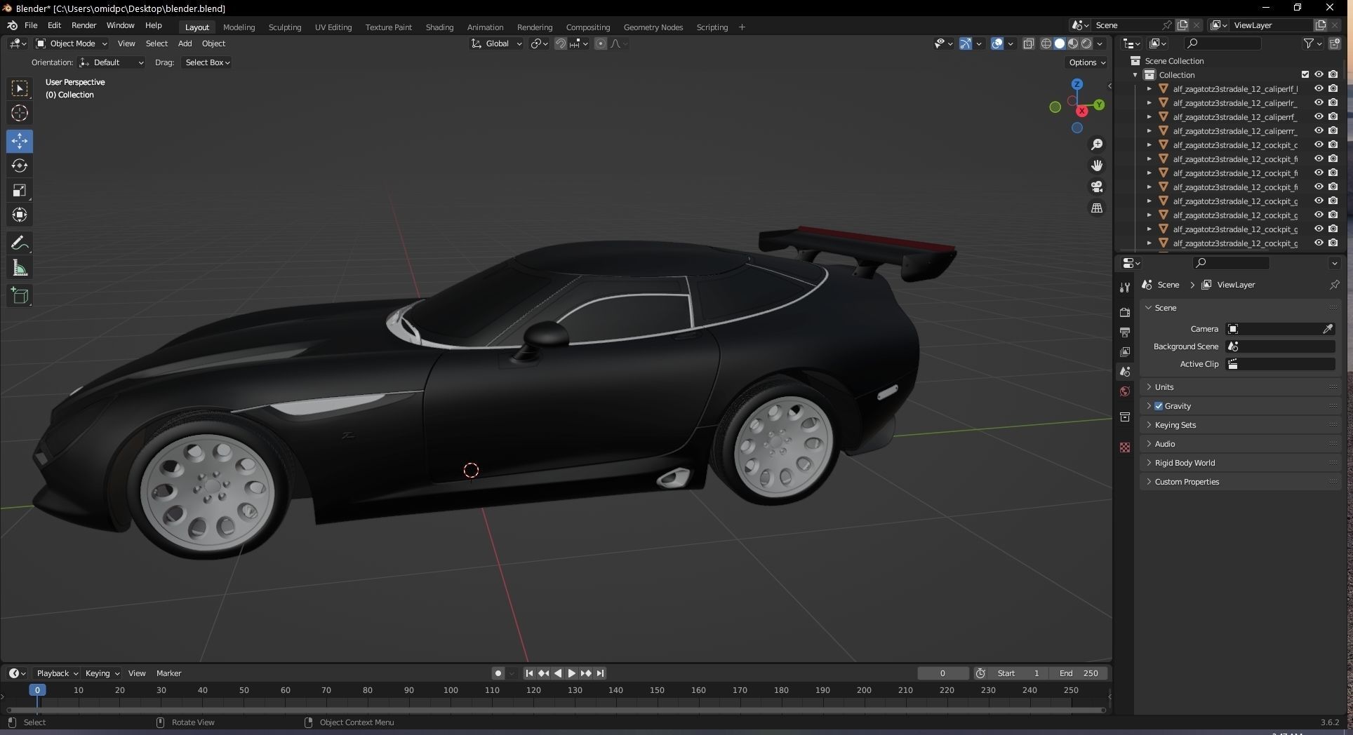Alfa Romeo TZ3 Stradale Zagato 2011  Low-poly 3D model_27