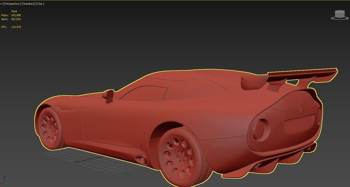 Alfa Romeo TZ3 Stradale Zagato 2011  Low-poly 3D model_34