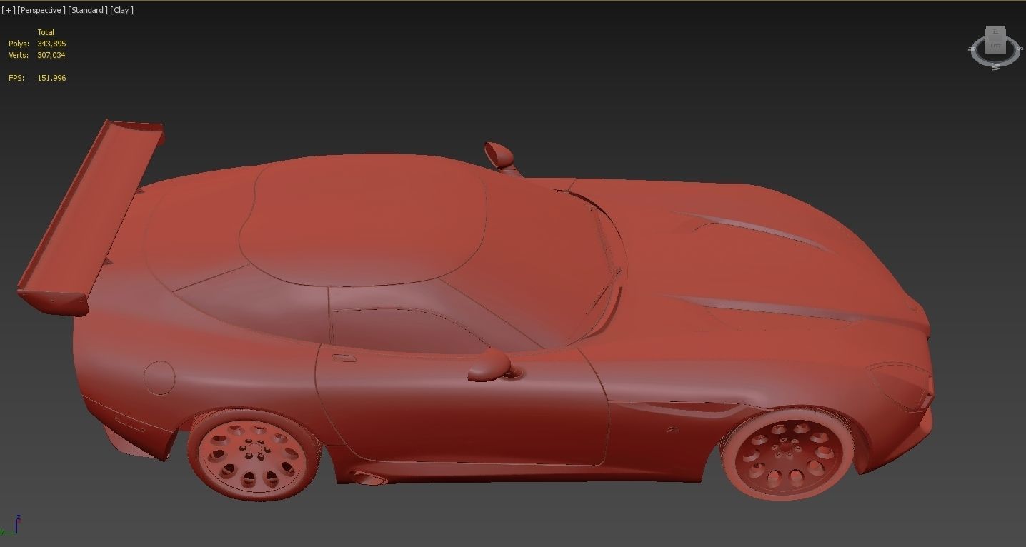Alfa Romeo TZ3 Stradale Zagato 2011  Low-poly 3D model_35