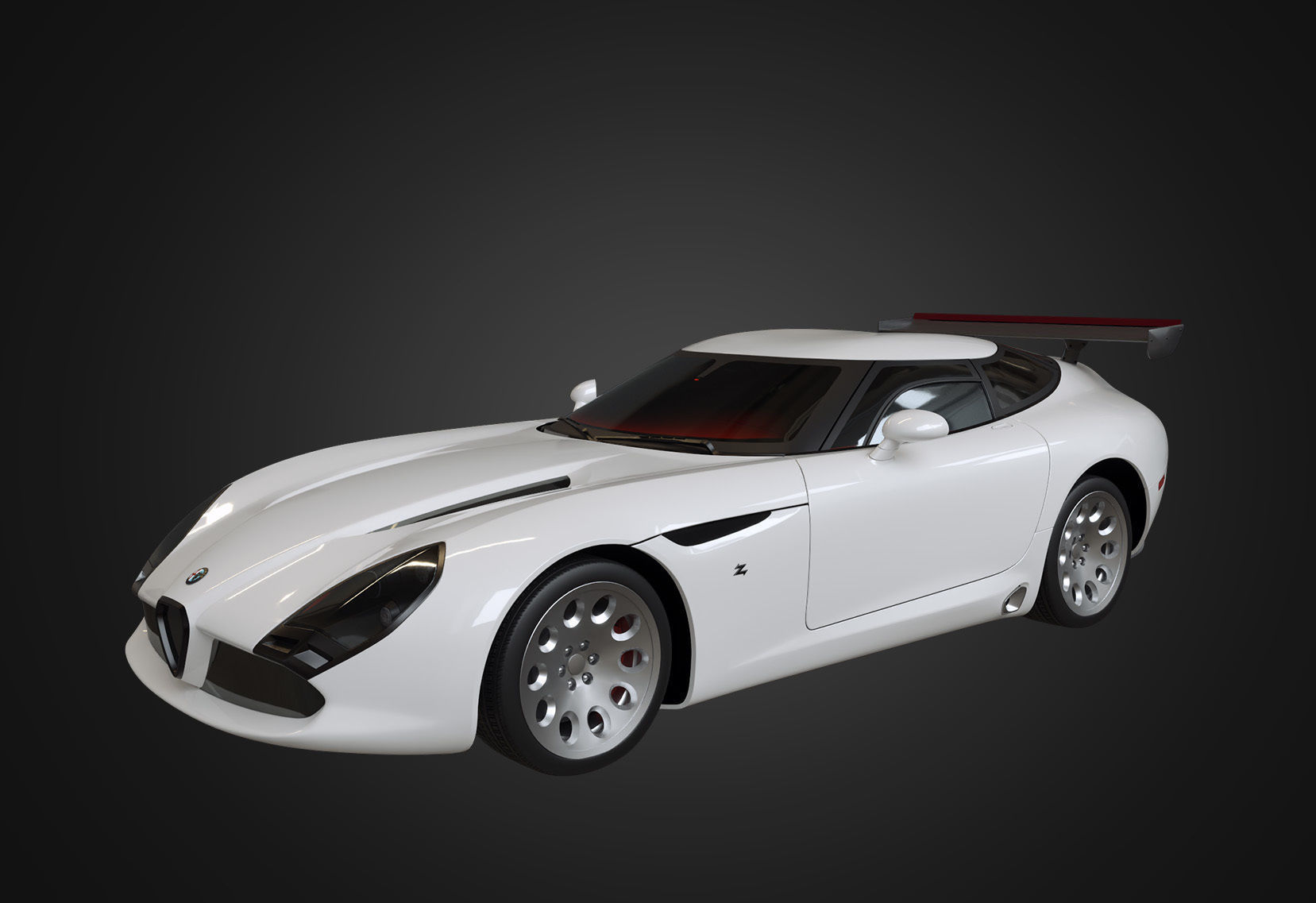 Alfa Romeo TZ3 Stradale Zagato 2011  Low-poly 3D model_12