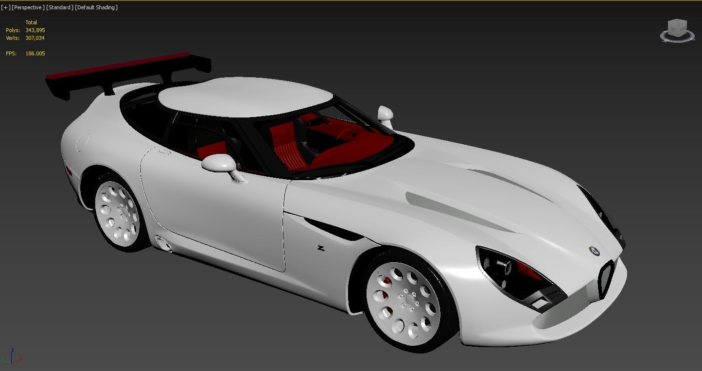 Alfa Romeo TZ3 Stradale Zagato 2011  Low-poly 3D model_30
