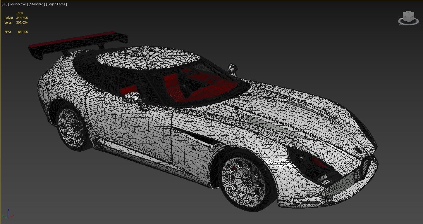 Alfa Romeo TZ3 Stradale Zagato 2011  Low-poly 3D model_29