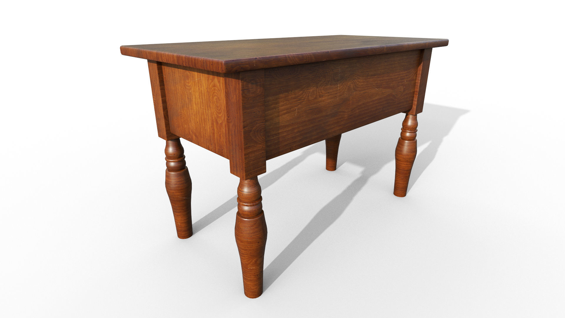 Wooden Table Low-poly 3D model_2