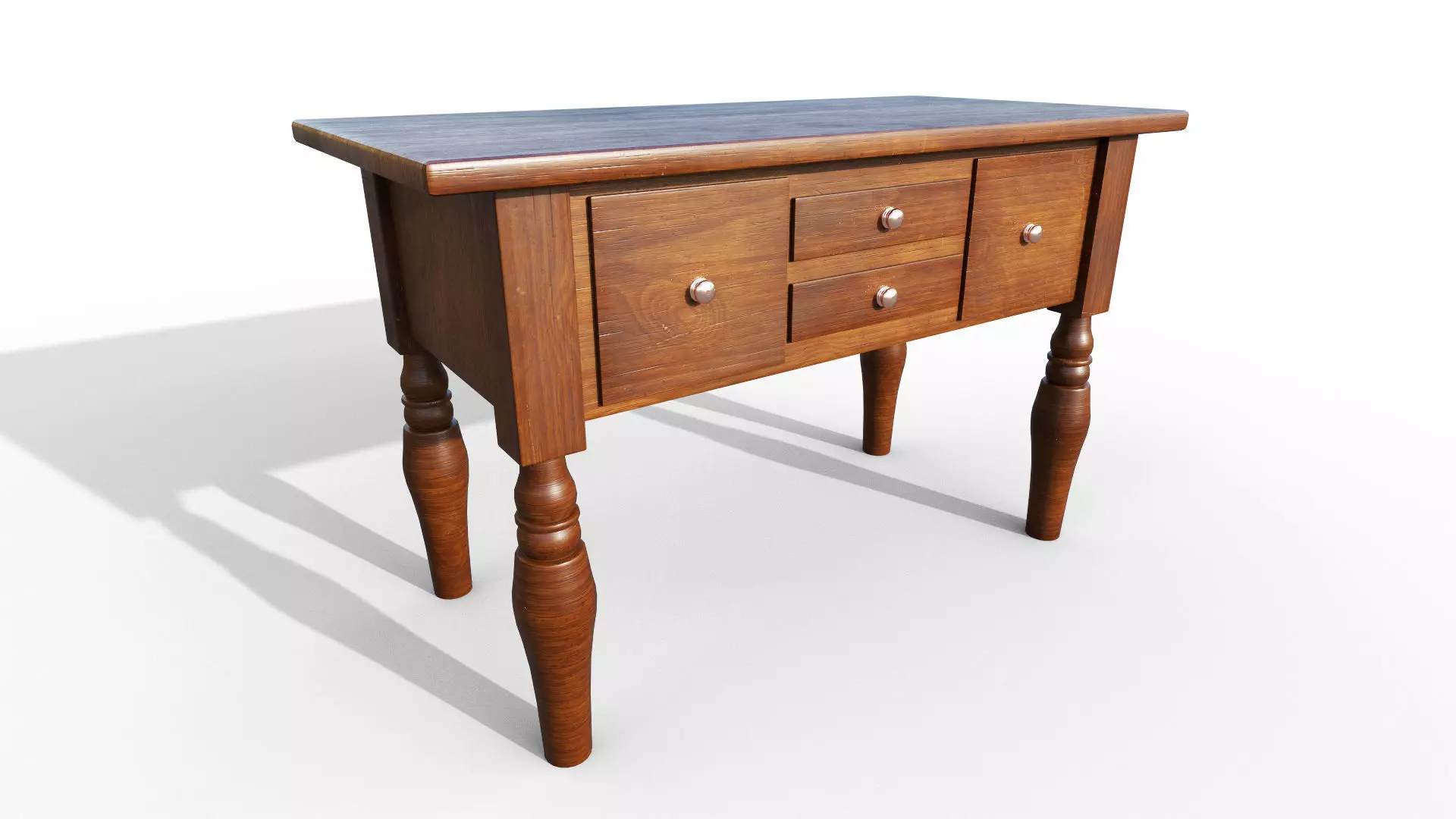 Wooden Table Low-poly 3D model_0