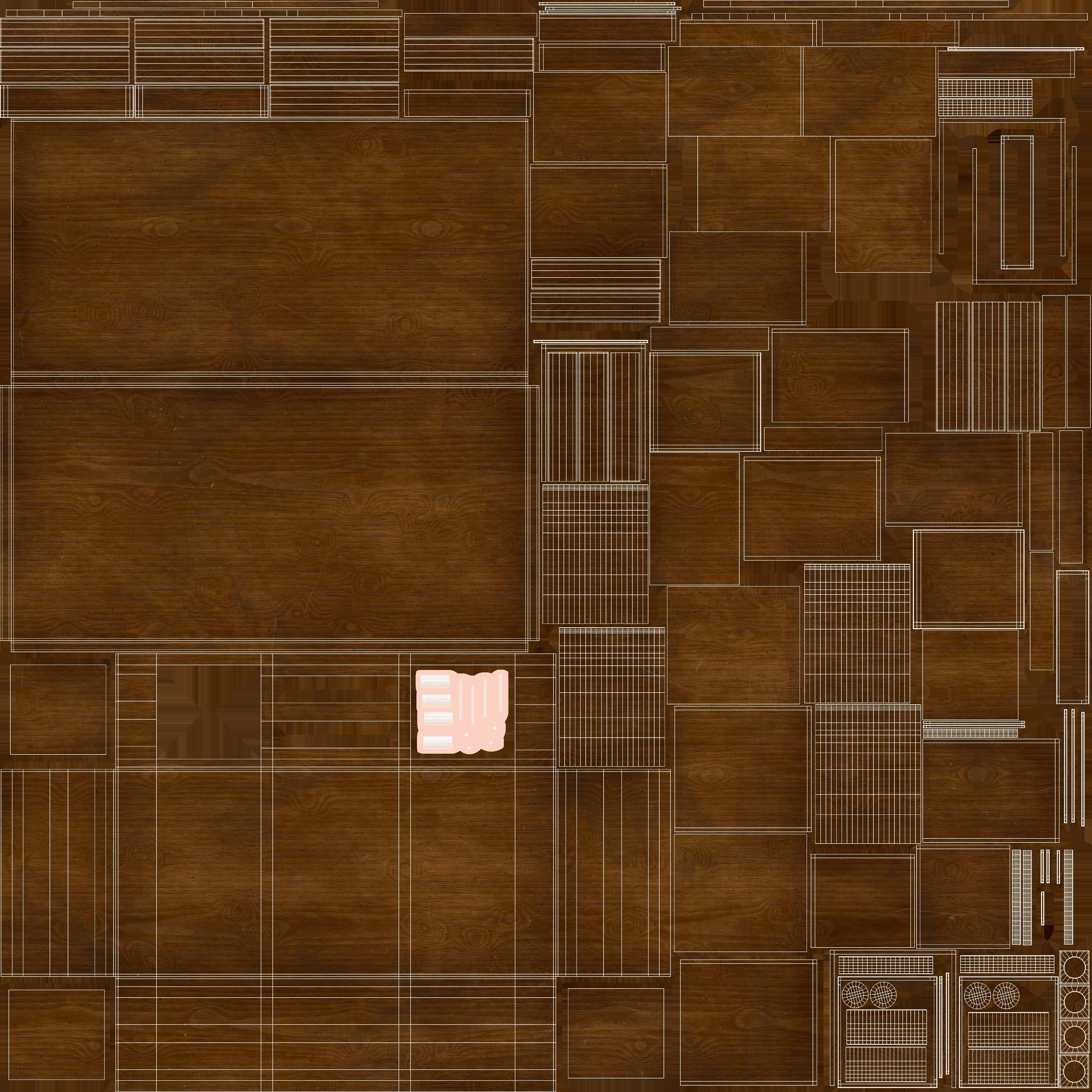 Wooden Table Low-poly 3D model_8