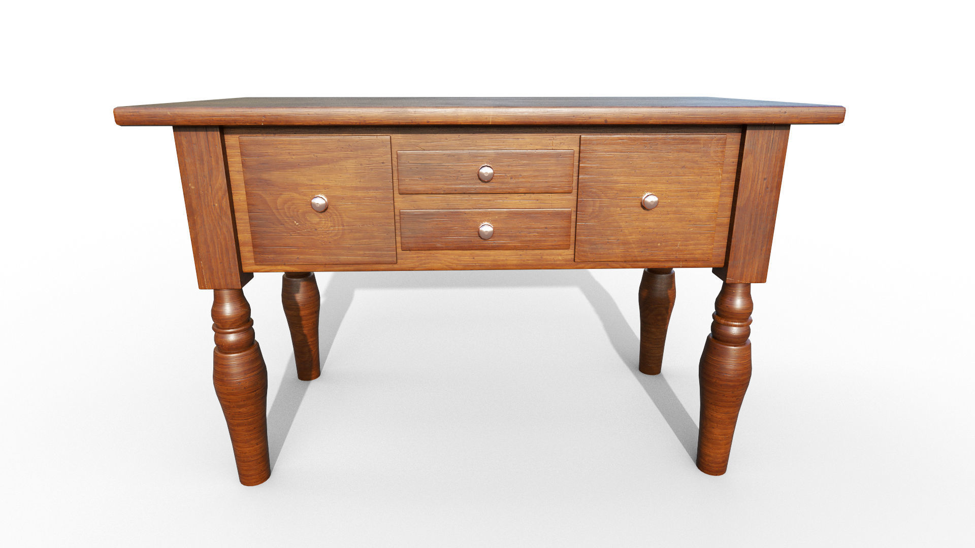 Wooden Table Low-poly 3D model_3