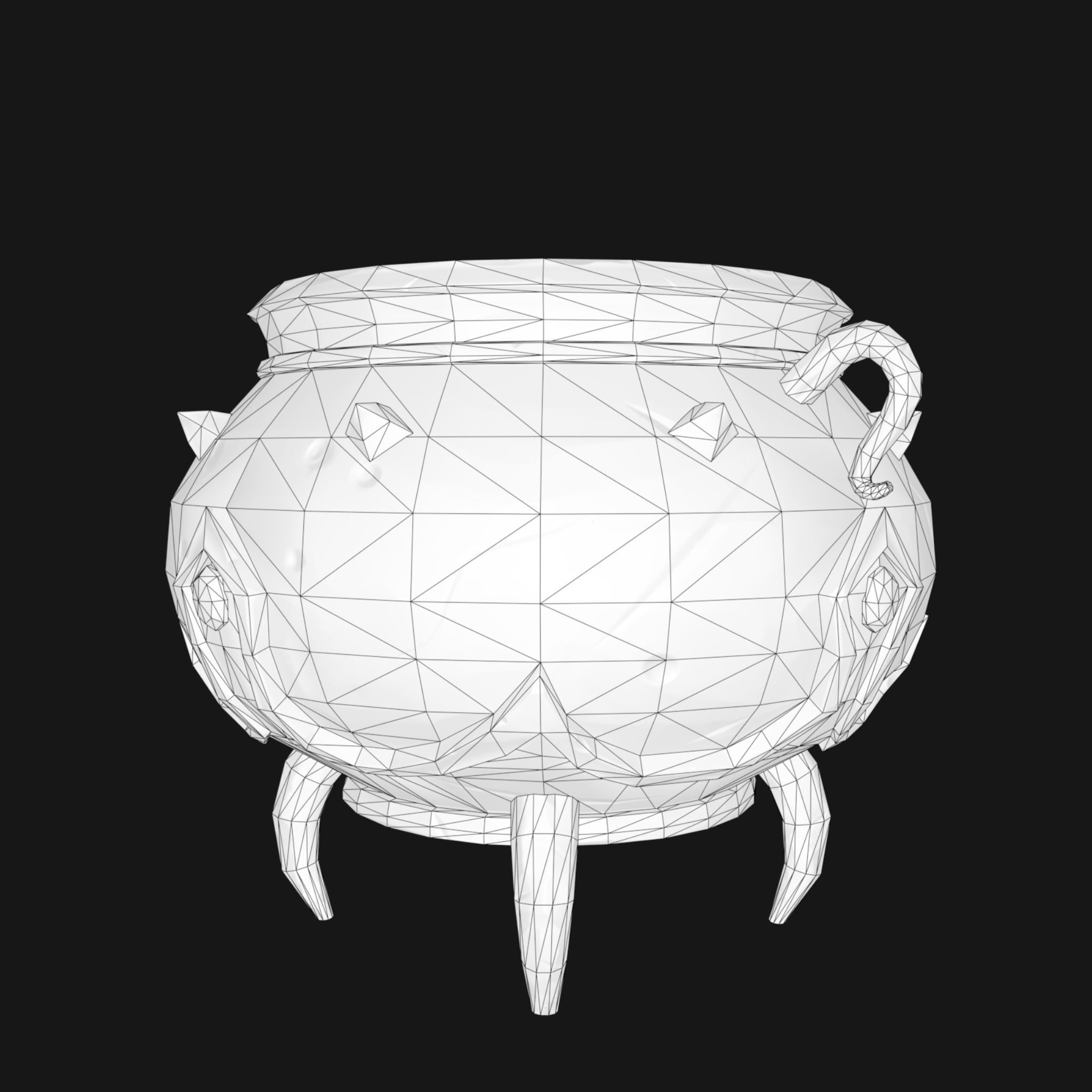 Stylized Magical Kettle Low-poly 3D model_5