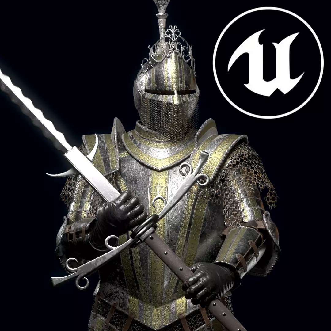 Knight Low-poly 3D model_0