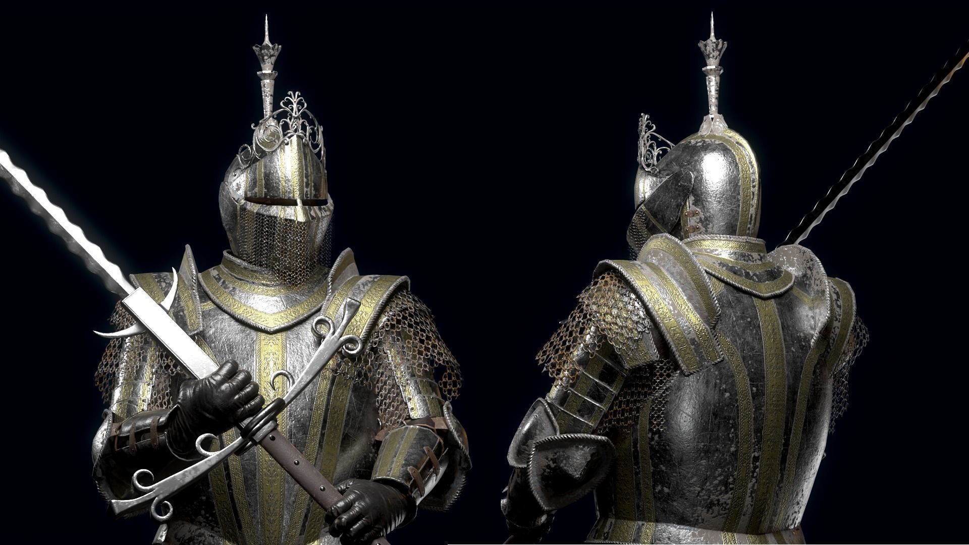 Knight Low-poly 3D model_3