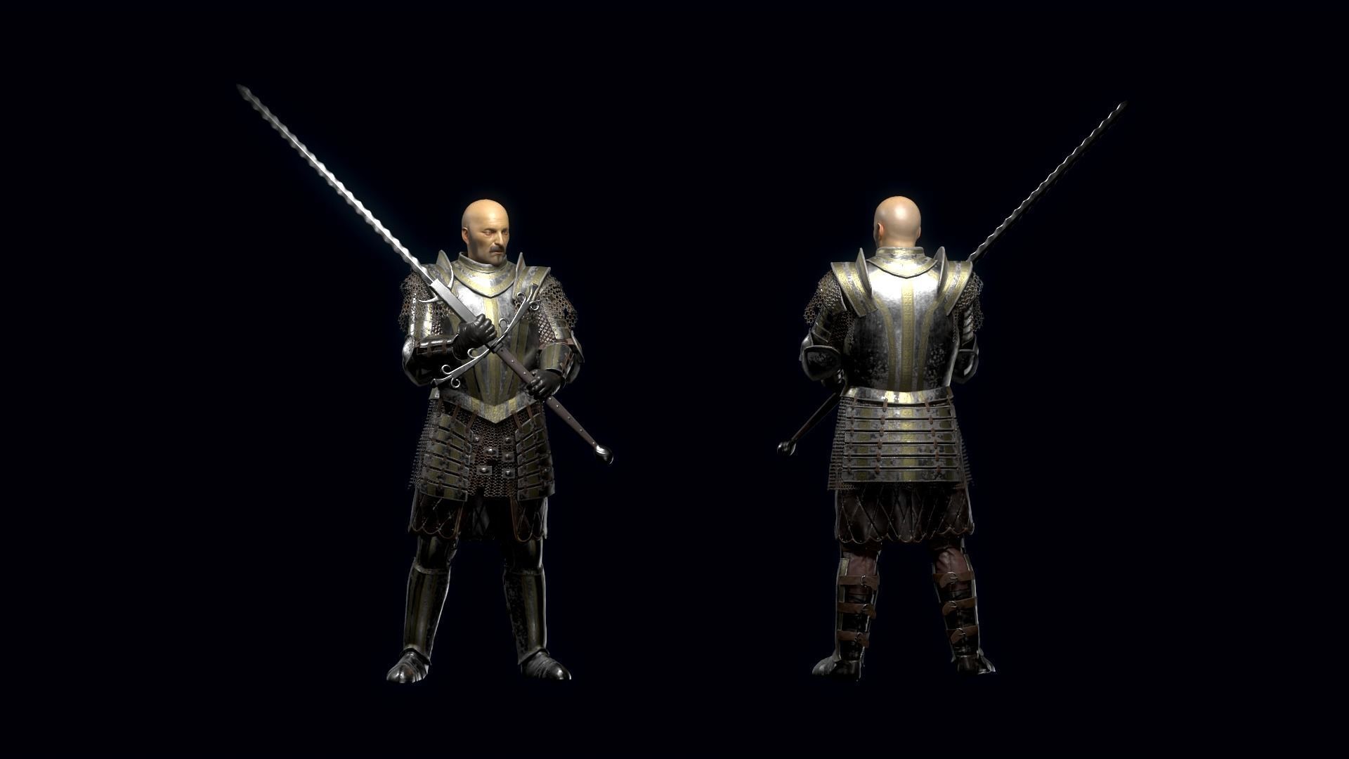 Knight Low-poly 3D model_6