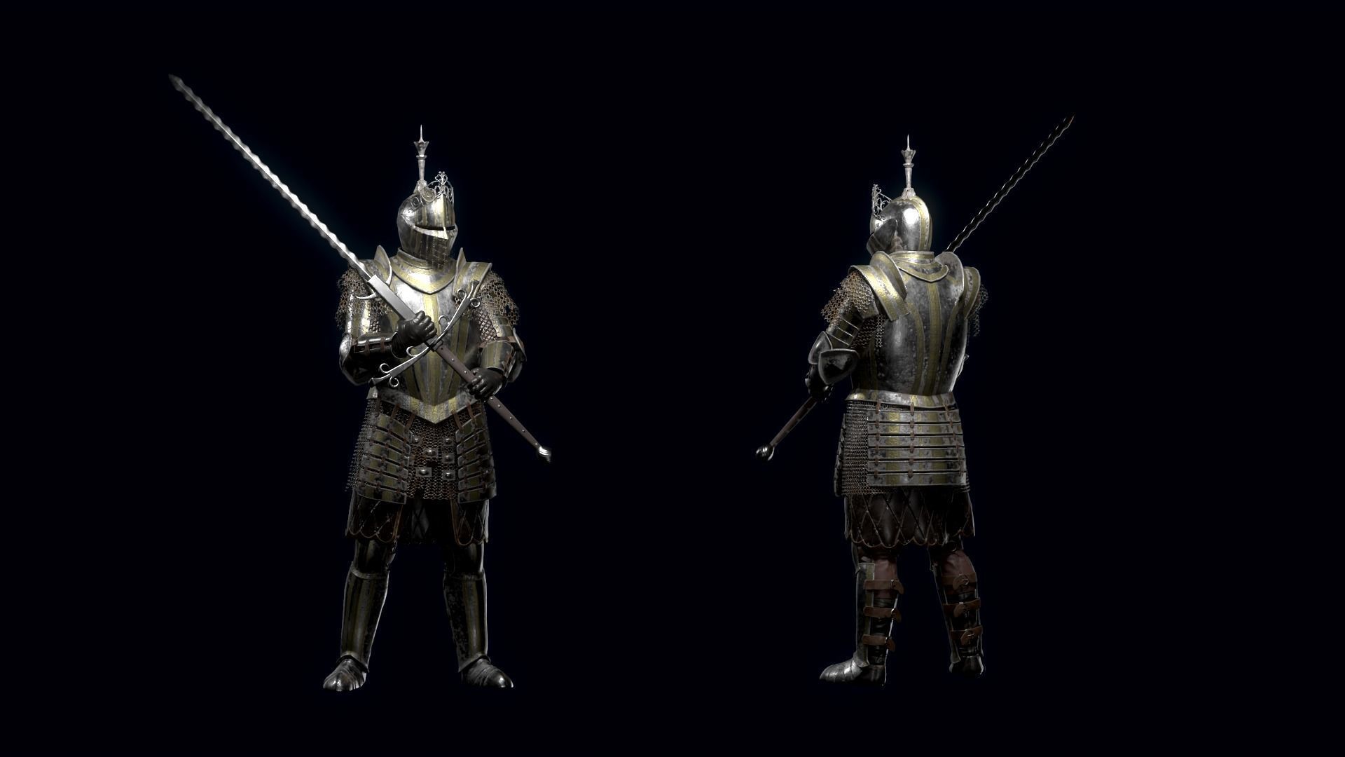 Knight Low-poly 3D model_5