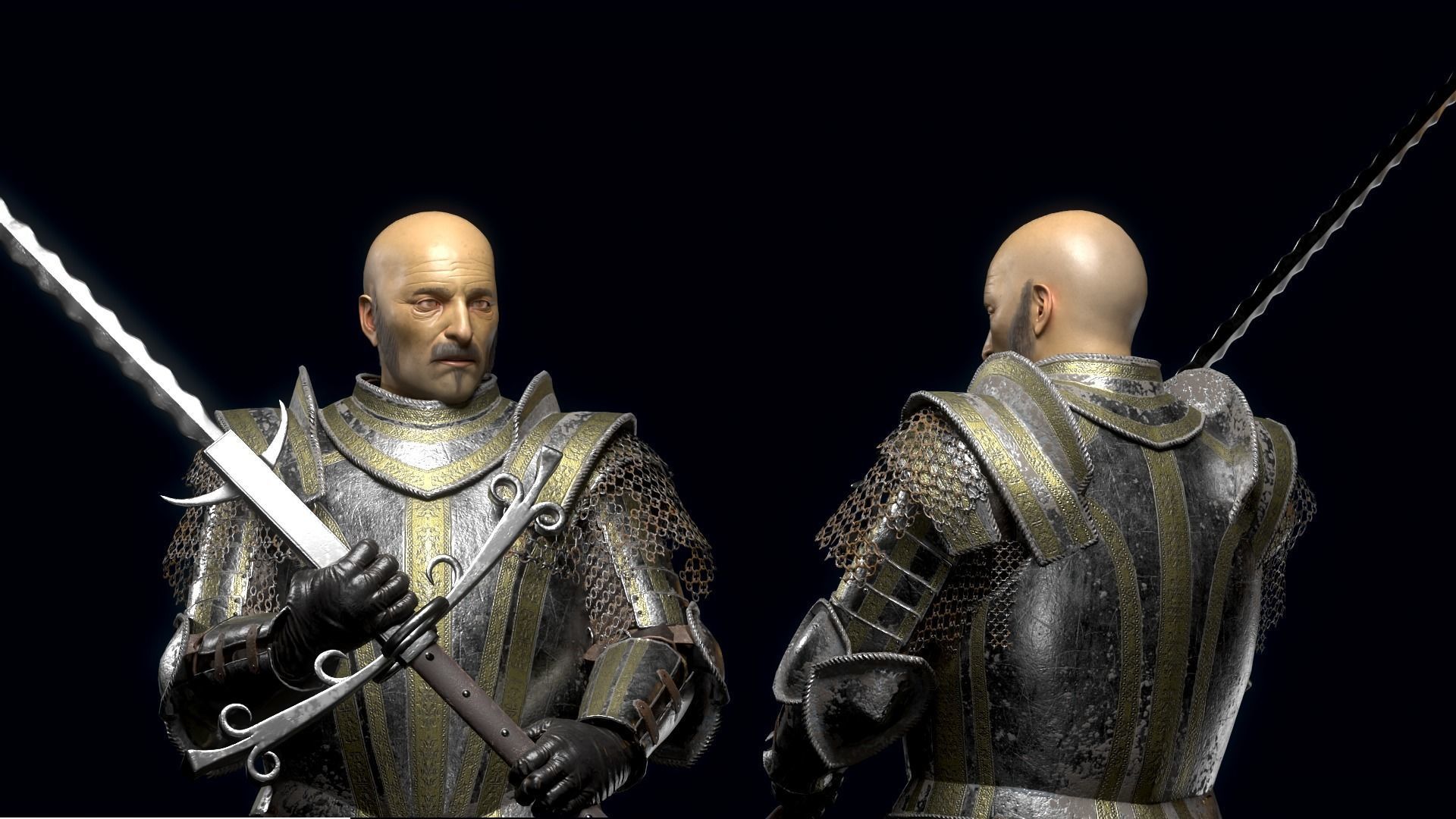 Knight Low-poly 3D model_4