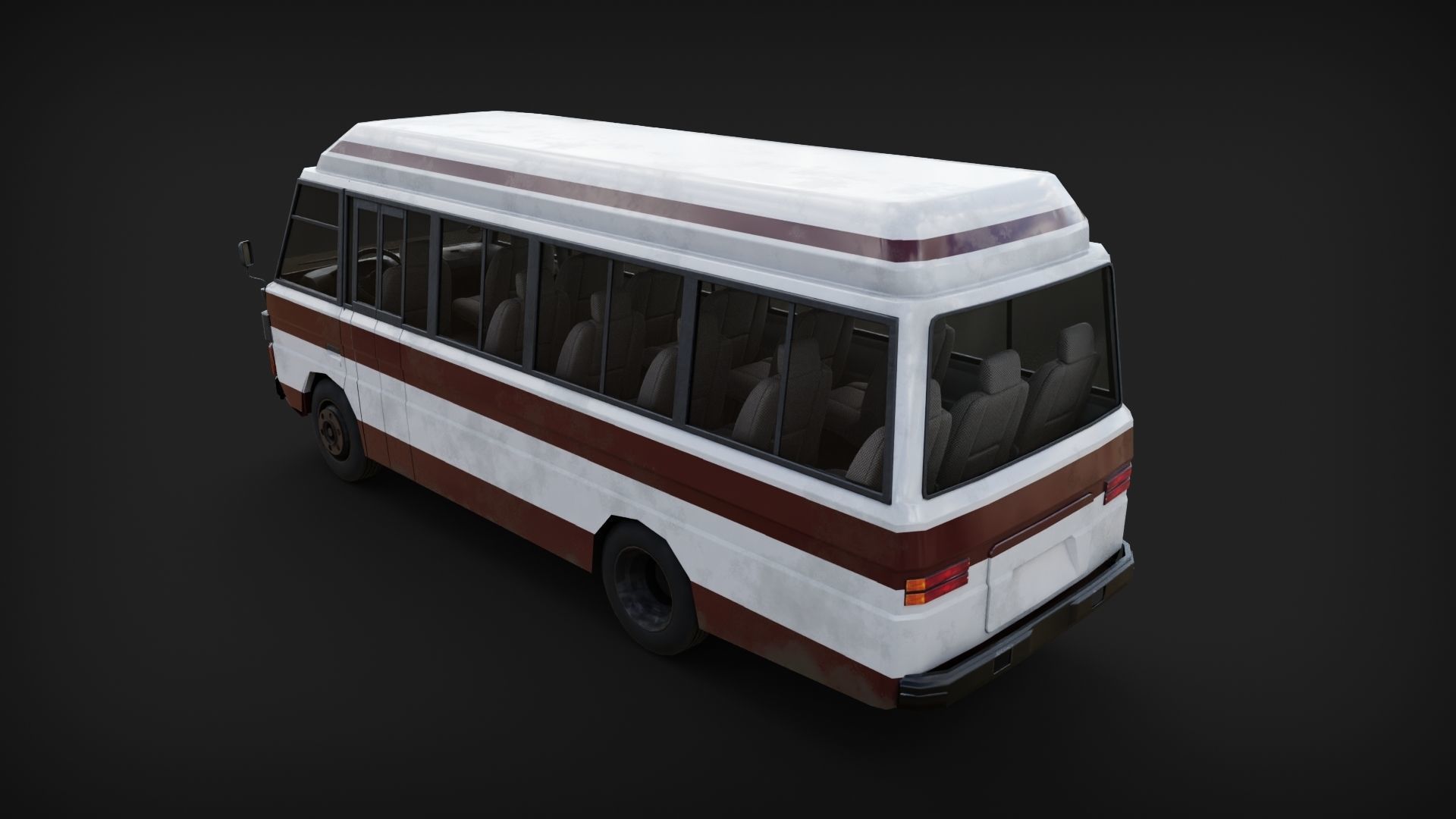 Mazda T3500 Bus Low-poly 3D model_2