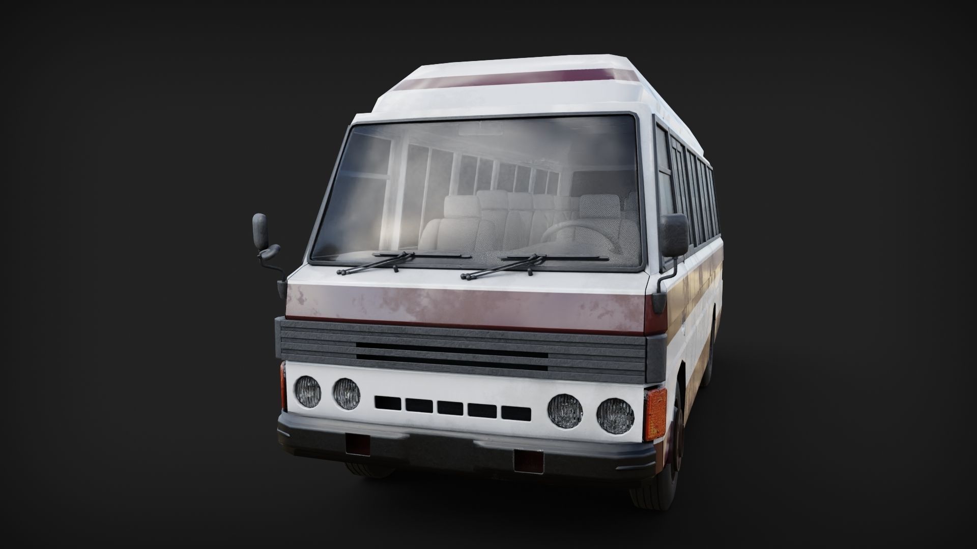 Mazda T3500 Bus Low-poly 3D model_1