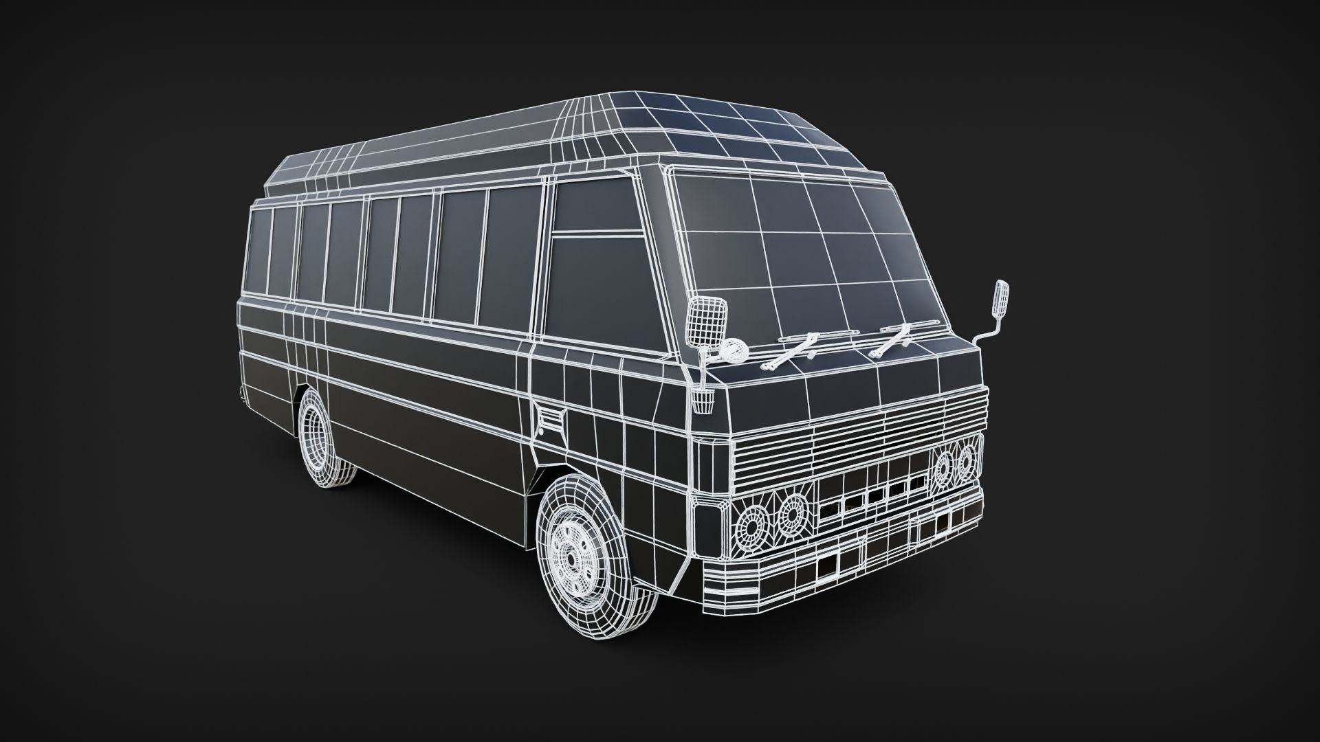 Mazda T3500 Bus Low-poly 3D model_5