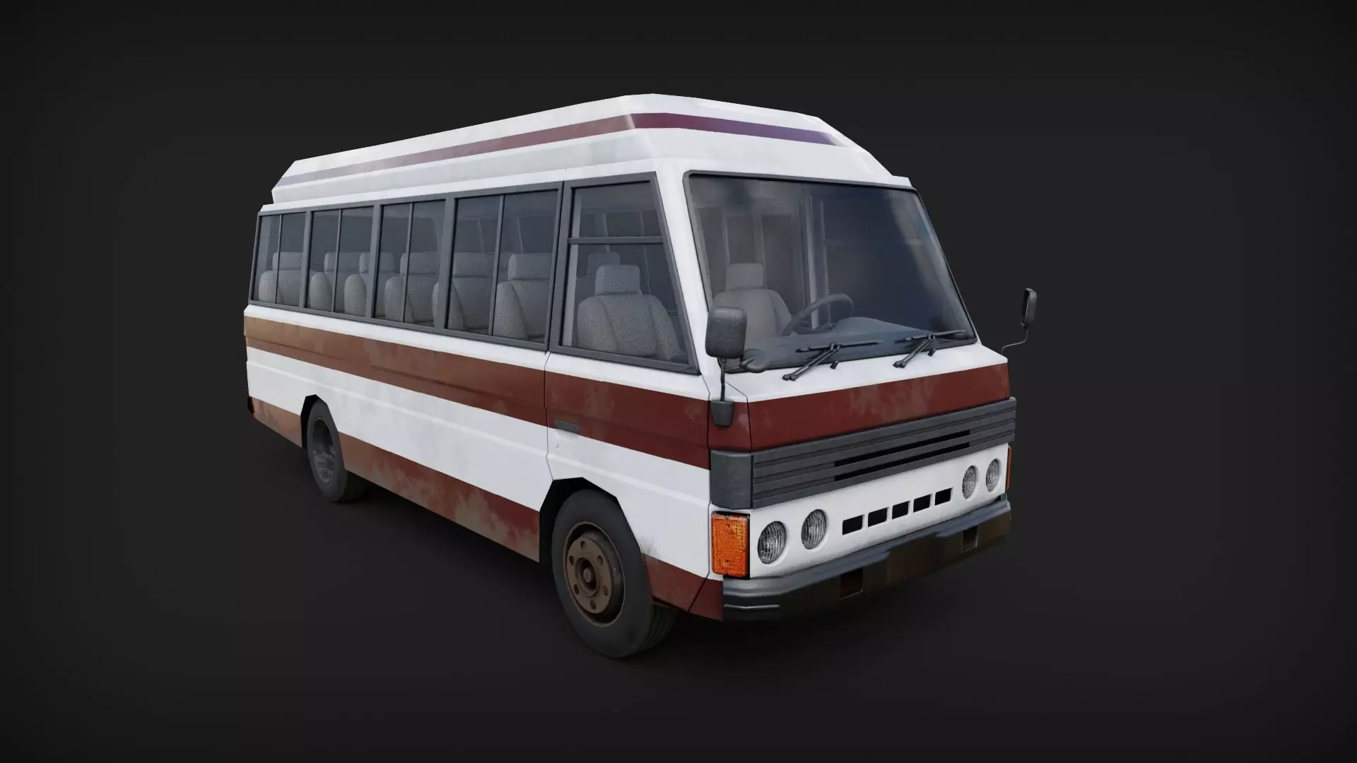 Mazda T3500 Bus Low-poly 3D model_0