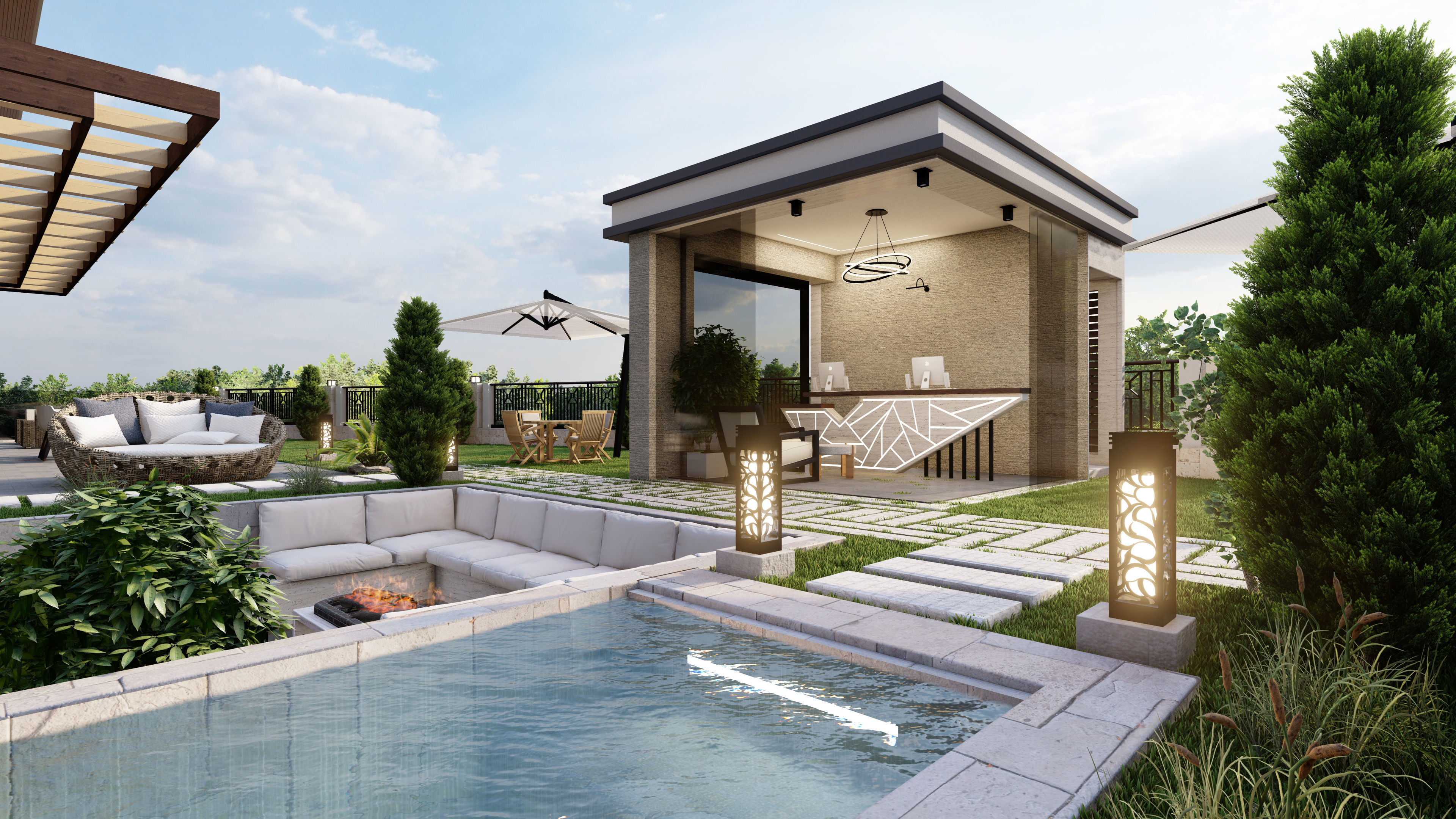 modern villa sketchup model code 58 3D model_9