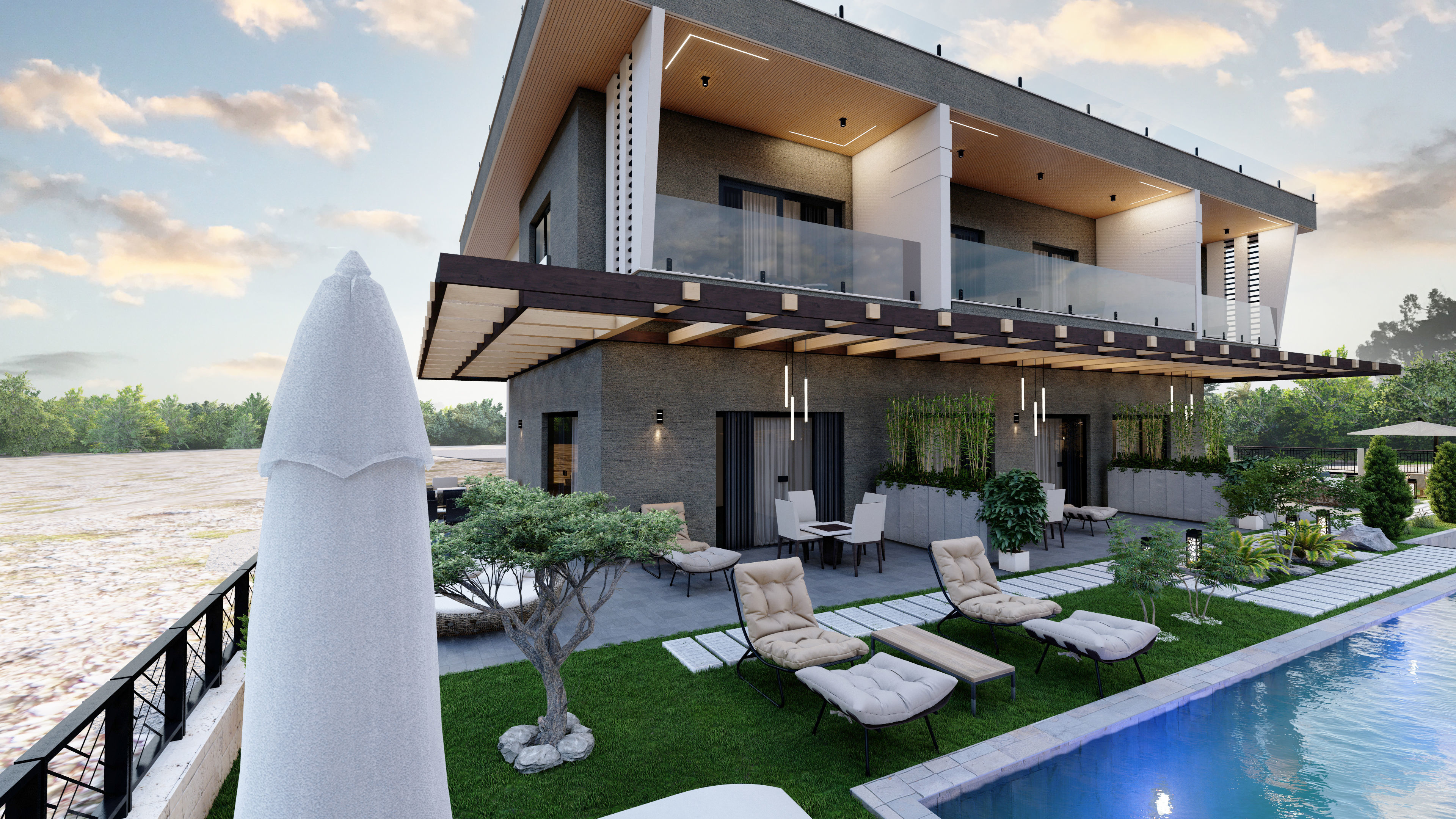 modern villa sketchup model code 58 3D model_7