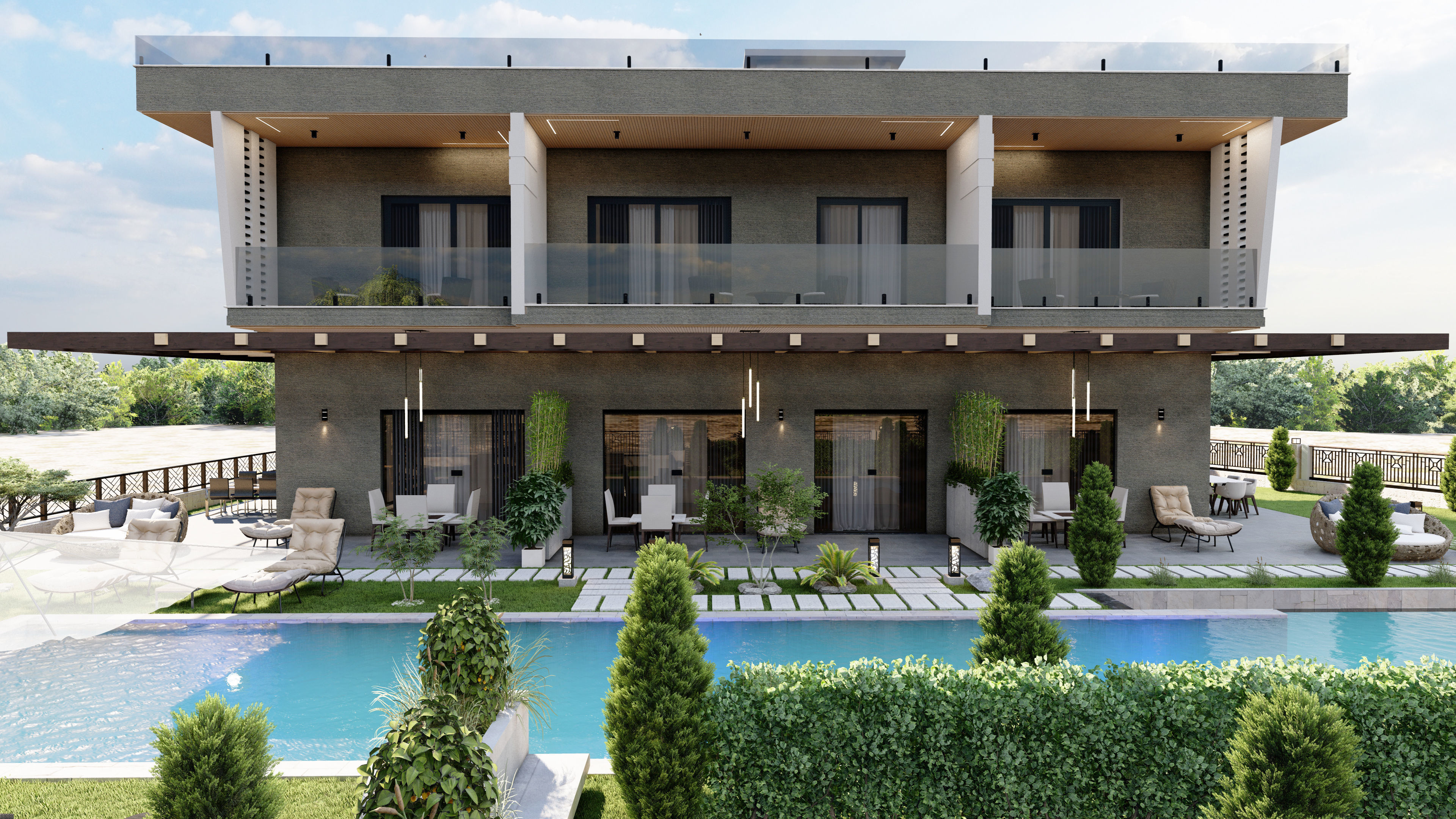 modern villa sketchup model code 58 3D model_4