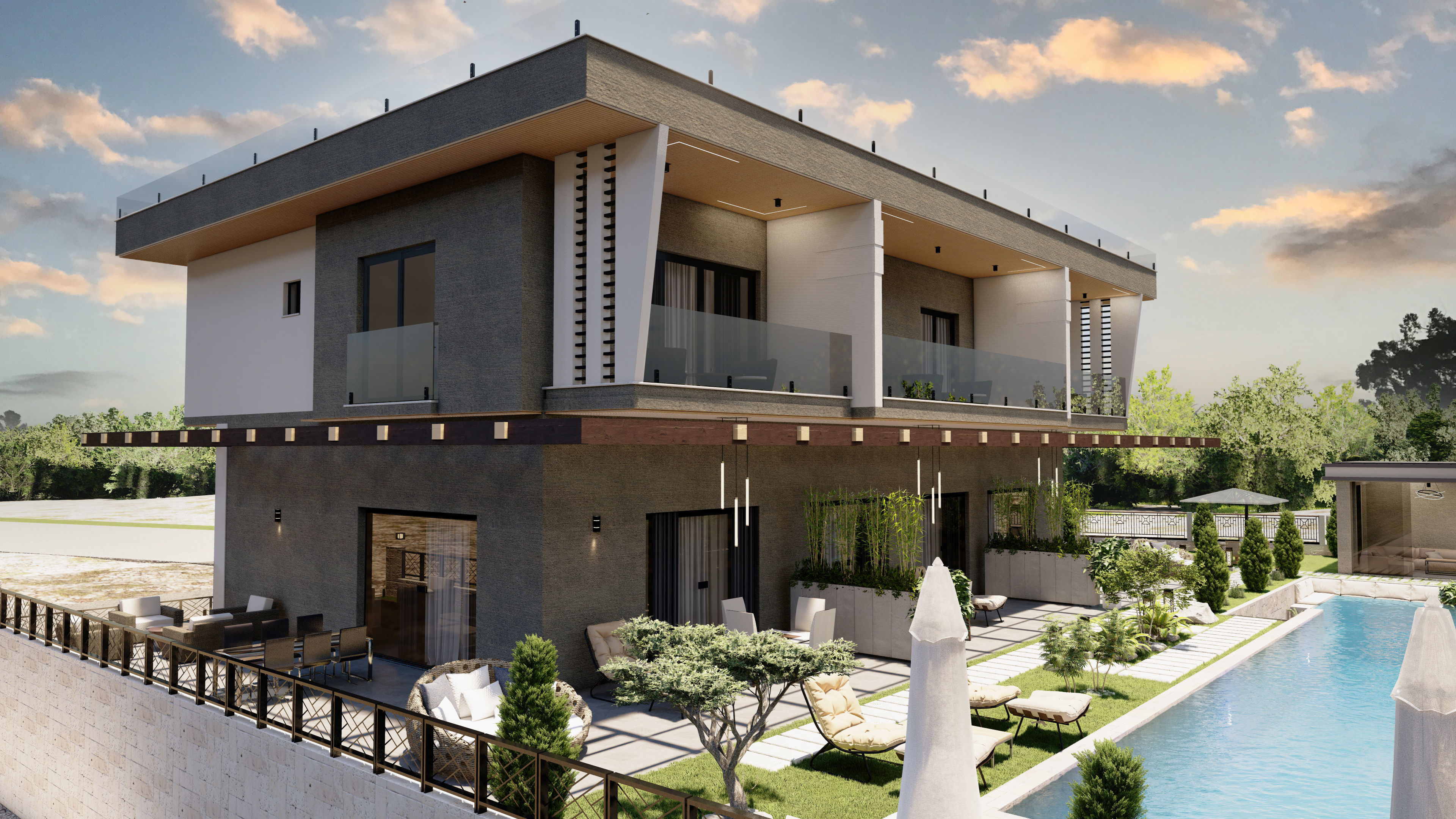 modern villa sketchup model code 58 3D model_3