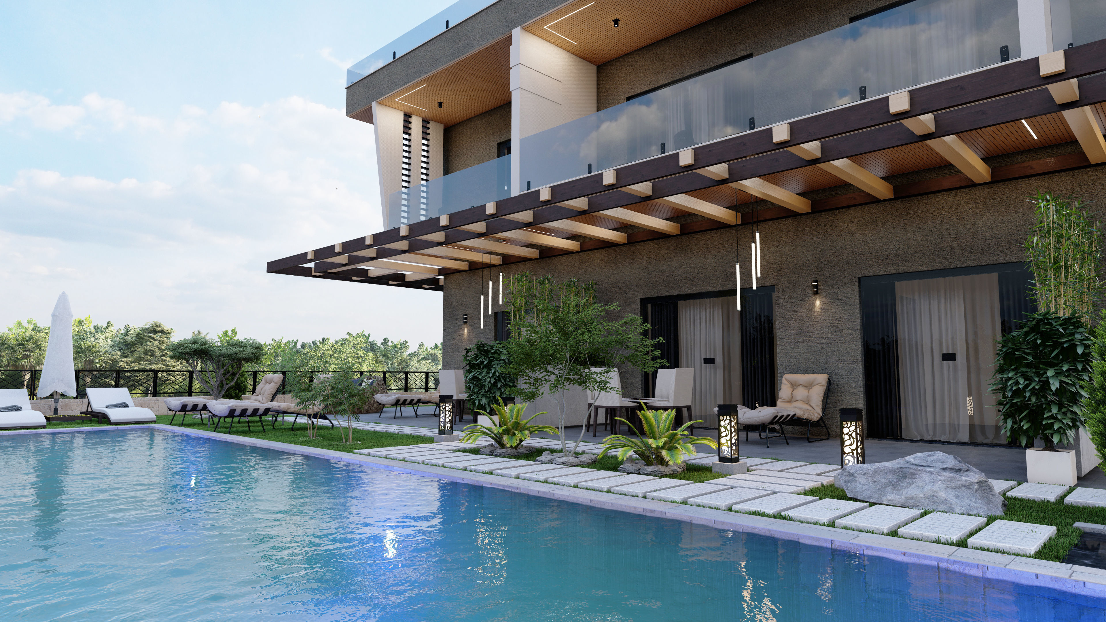 modern villa sketchup model code 58 3D model_8