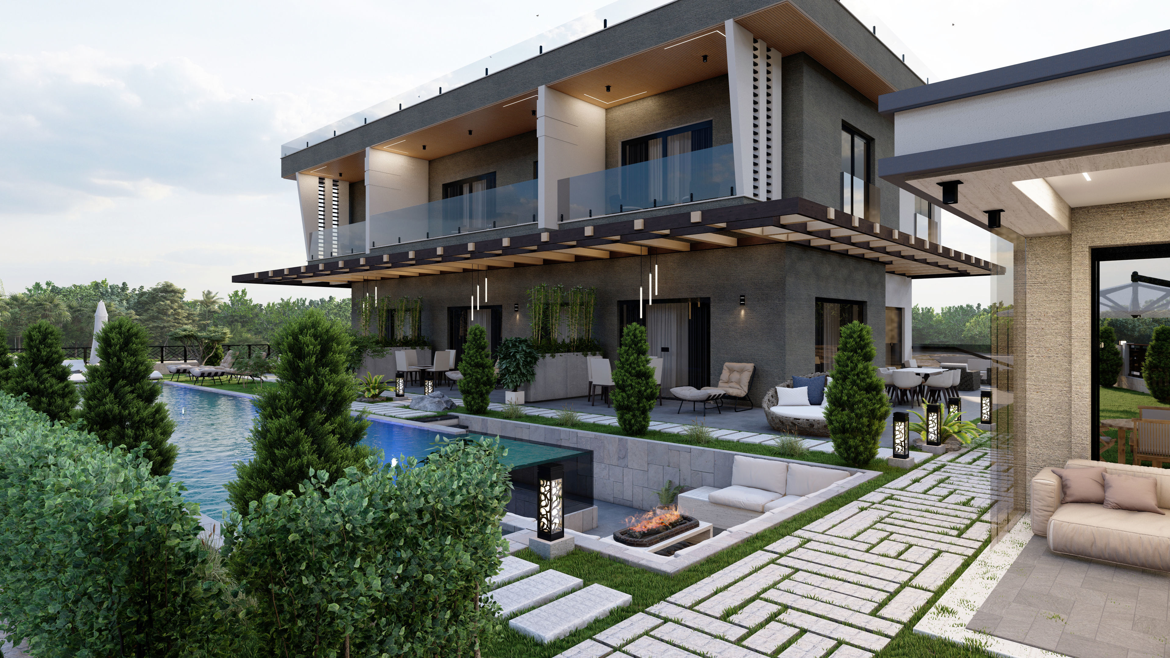 modern villa sketchup model code 58 3D model_1