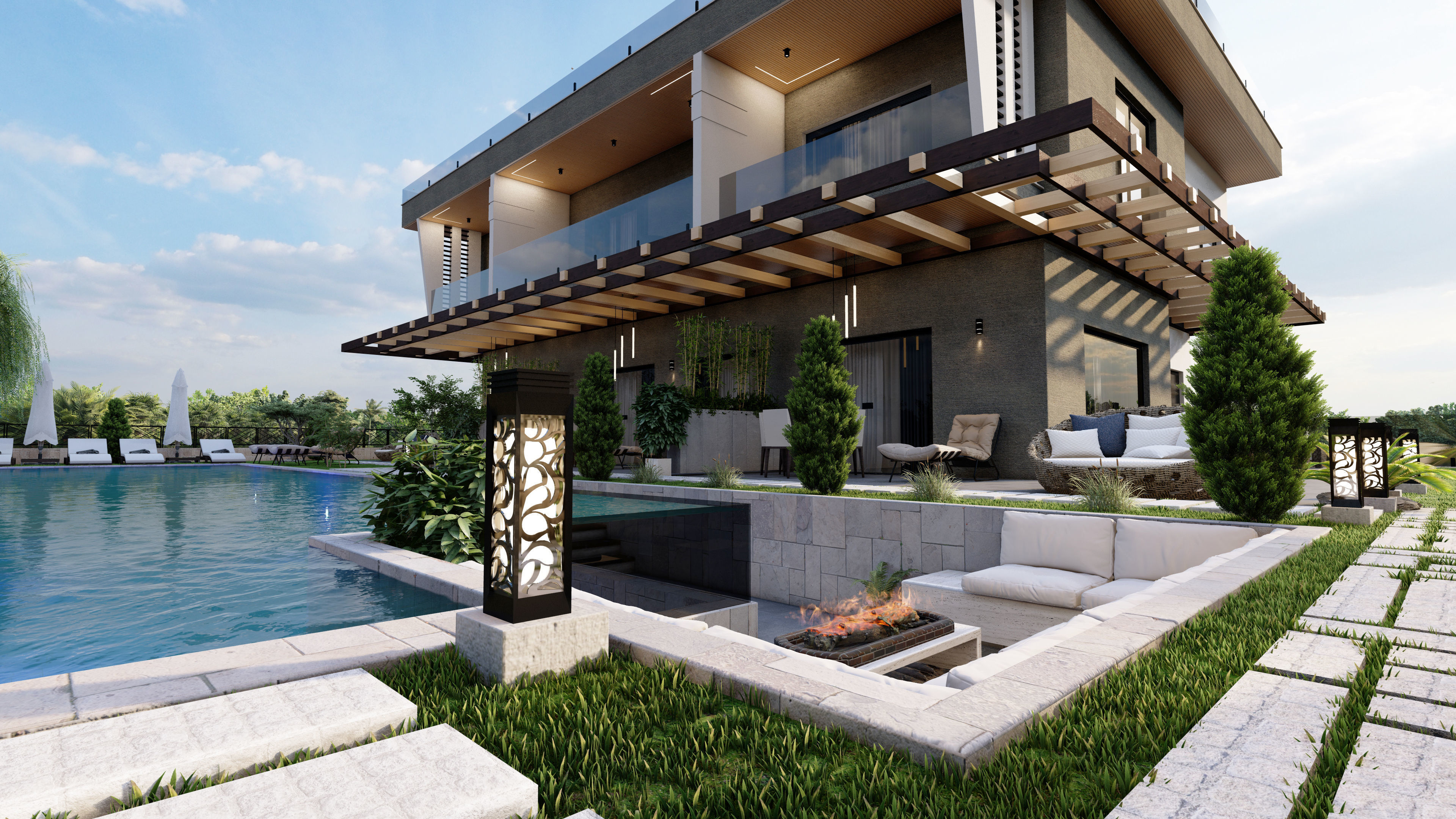 modern villa sketchup model code 58 3D model_6