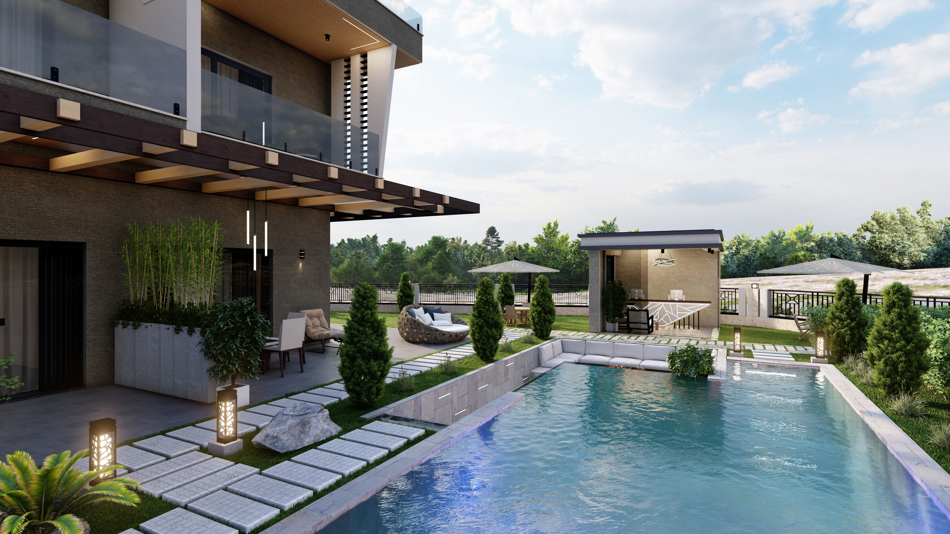 modern villa sketchup model code 58 3D model_11