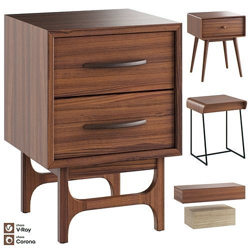 La Redoute Interieurs Bedside Tables Set 5 3D model
