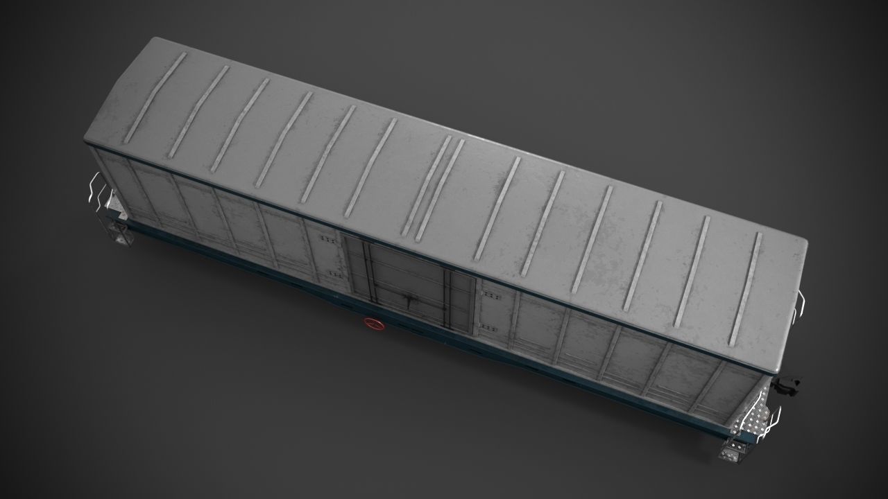 Railway Boxcar 3D model_7